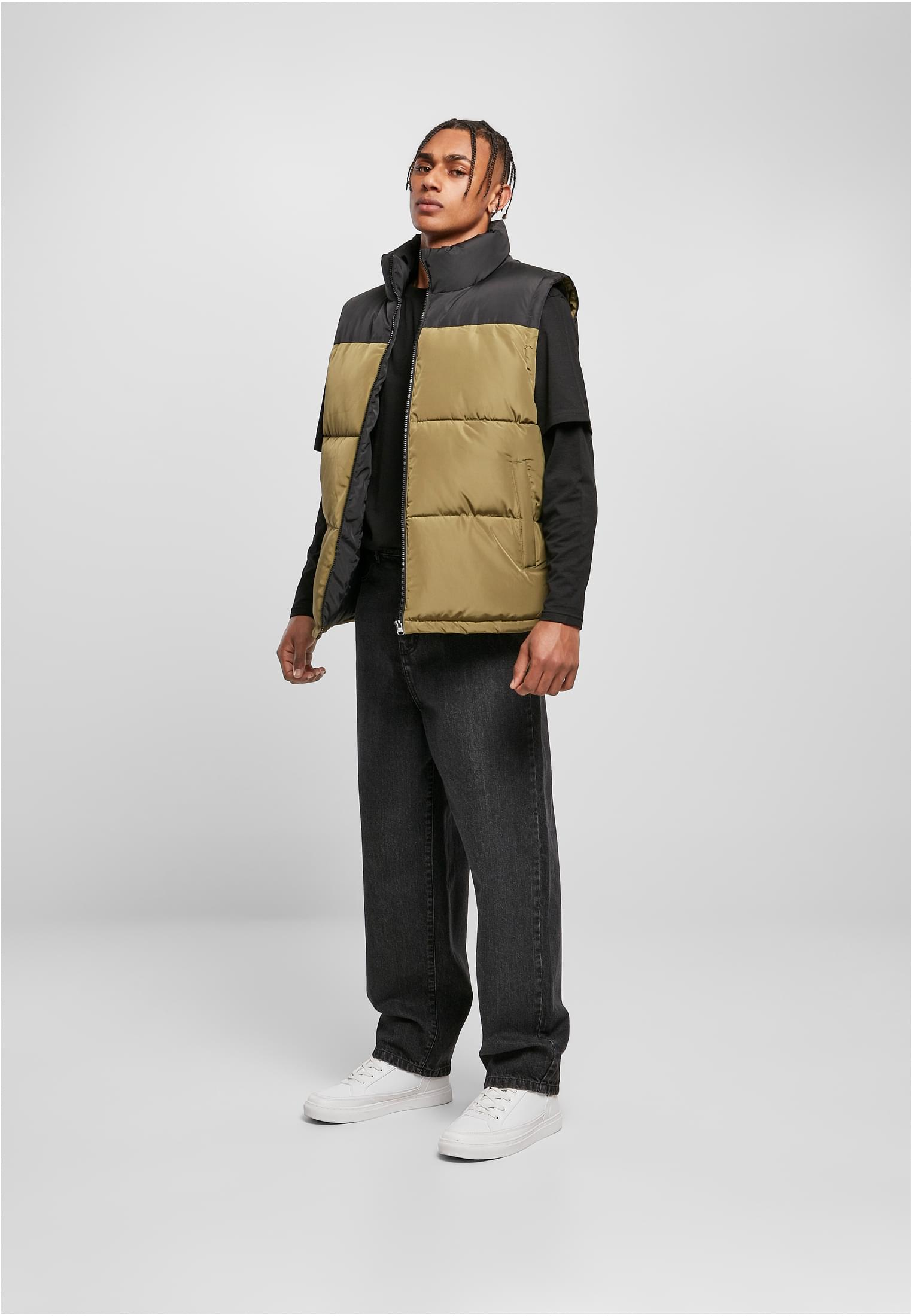 Block Puffer Vest | black/tiniolive