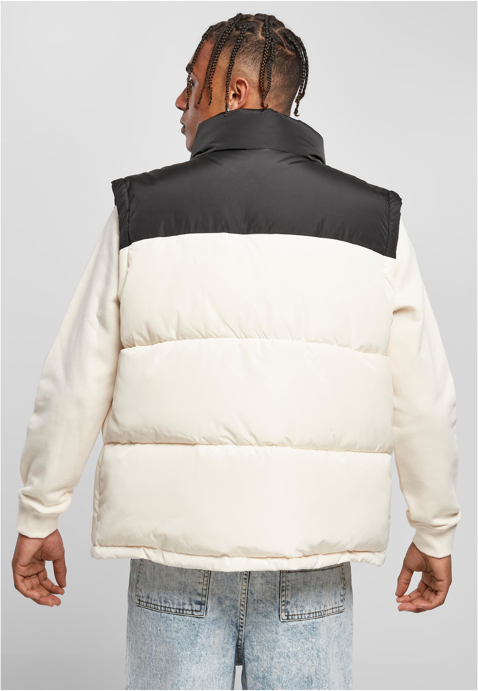 Block Puffer Vest | black/whitesand