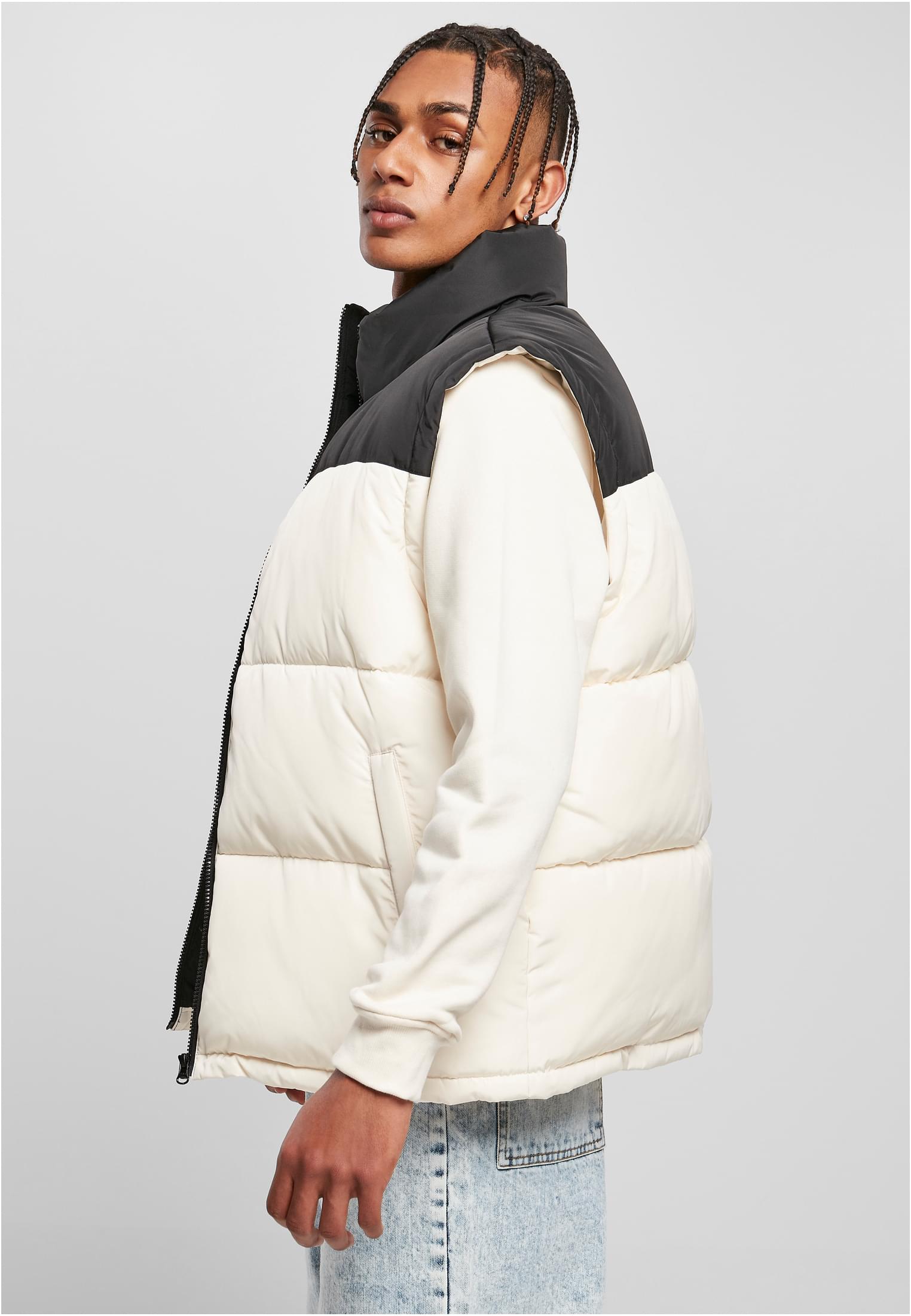 Block Puffer Vest | black/whitesand