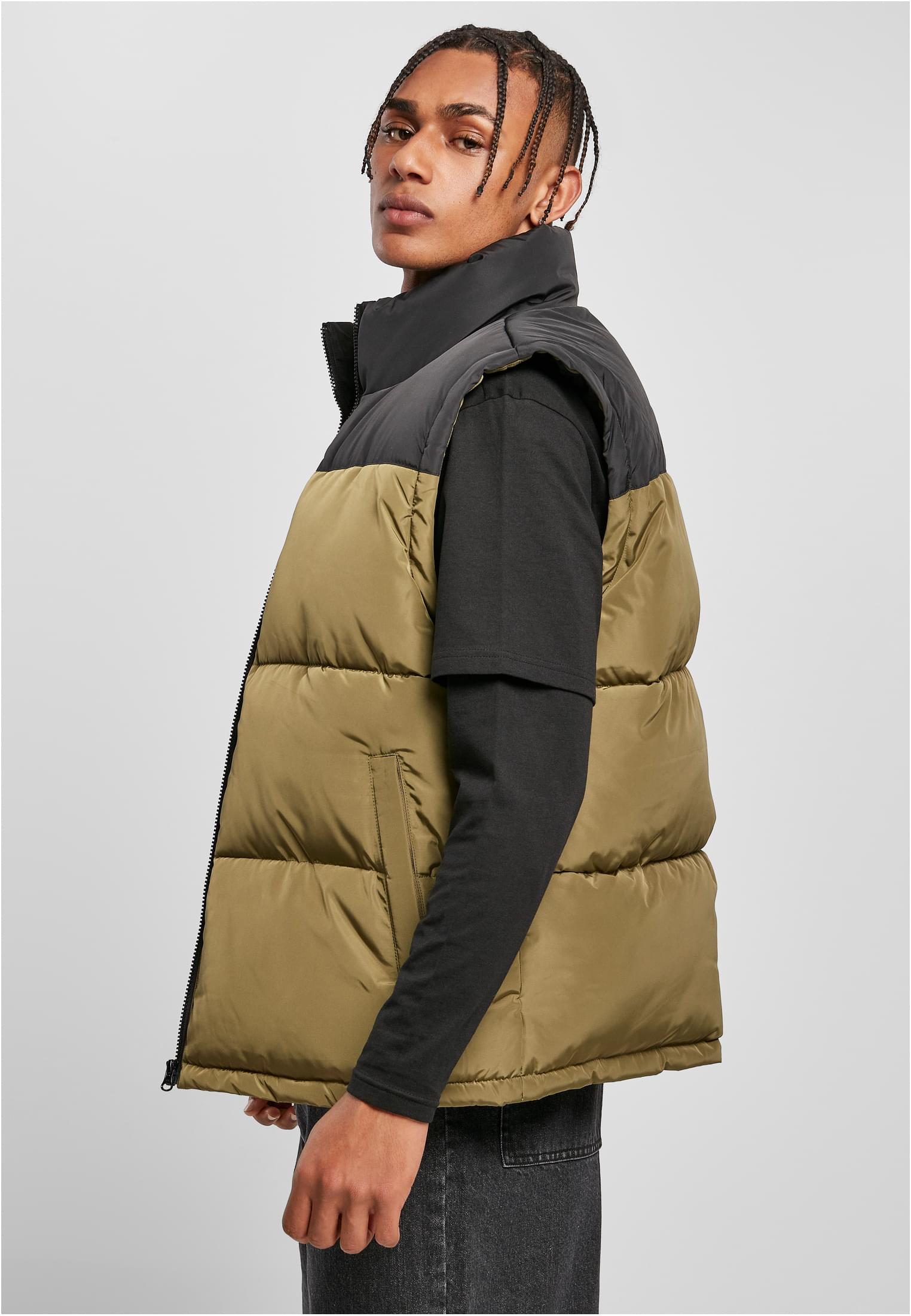 Block Puffer Vest | black/tiniolive