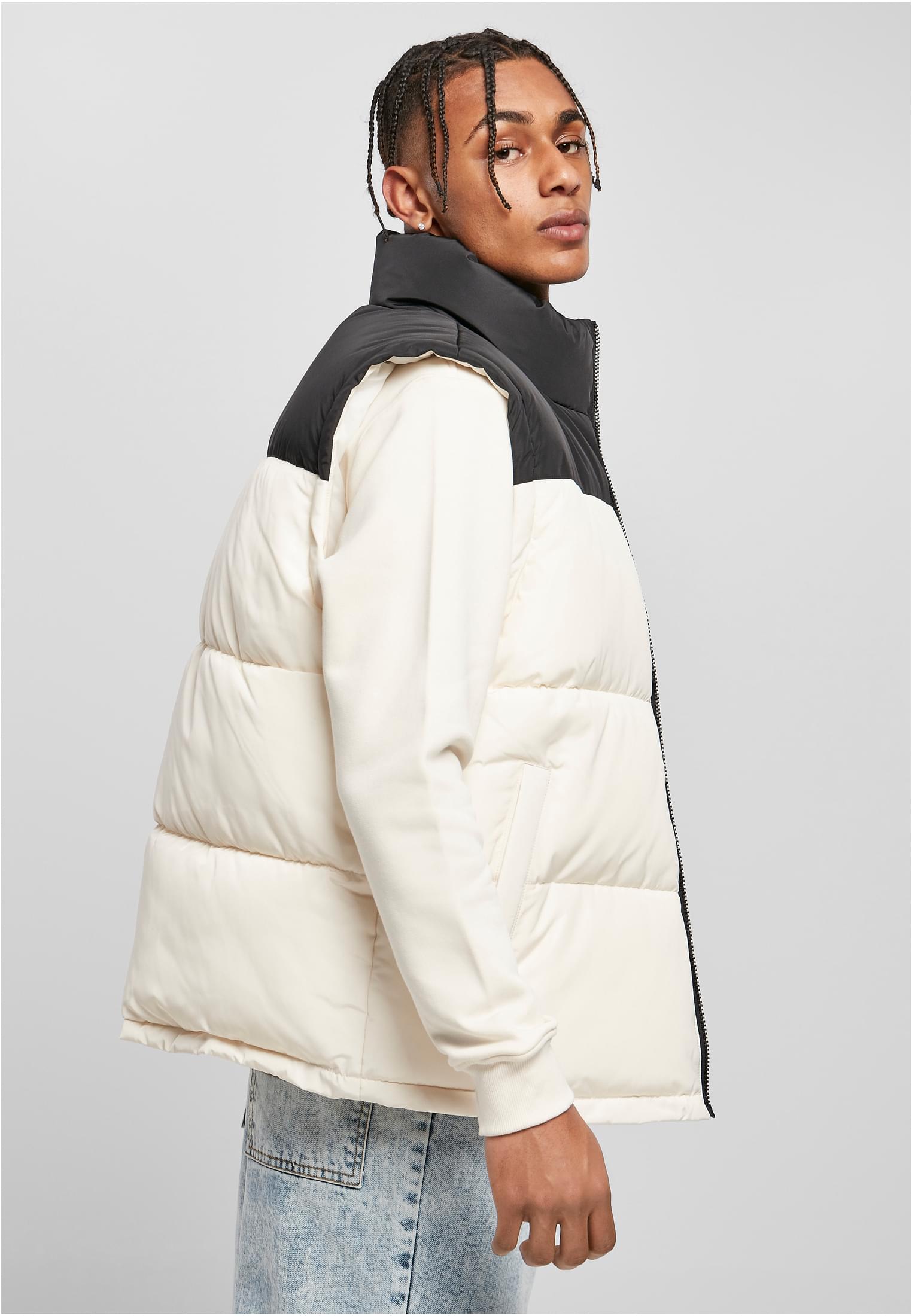 Block Puffer Vest | black/whitesand