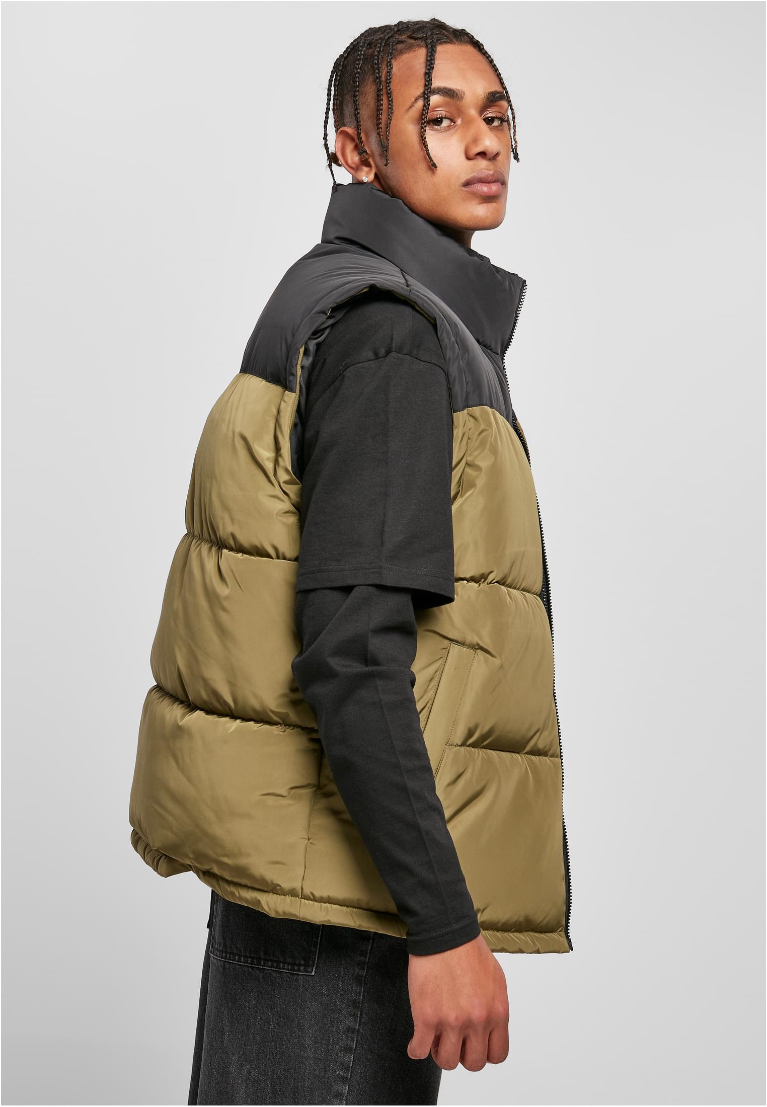 Block Puffer Vest | black/tiniolive