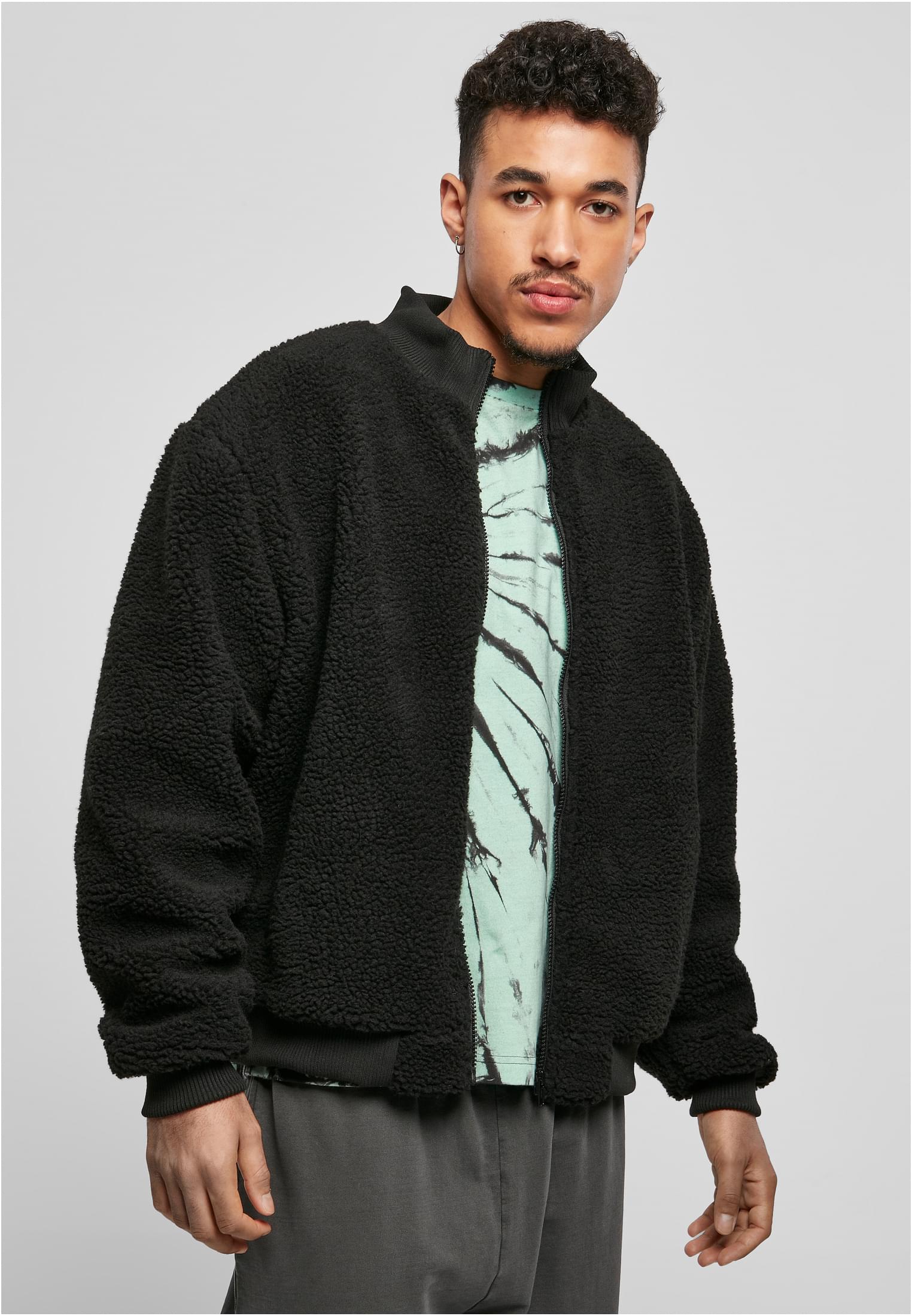 Boxy Sherpa Jacket | black