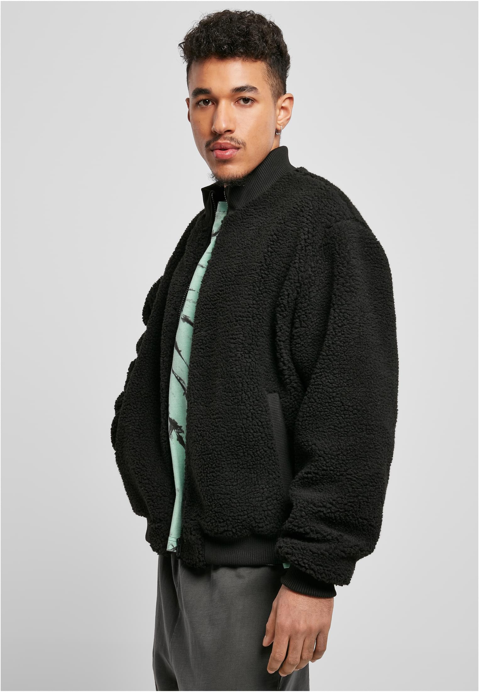 Boxy Sherpa Jacket | black