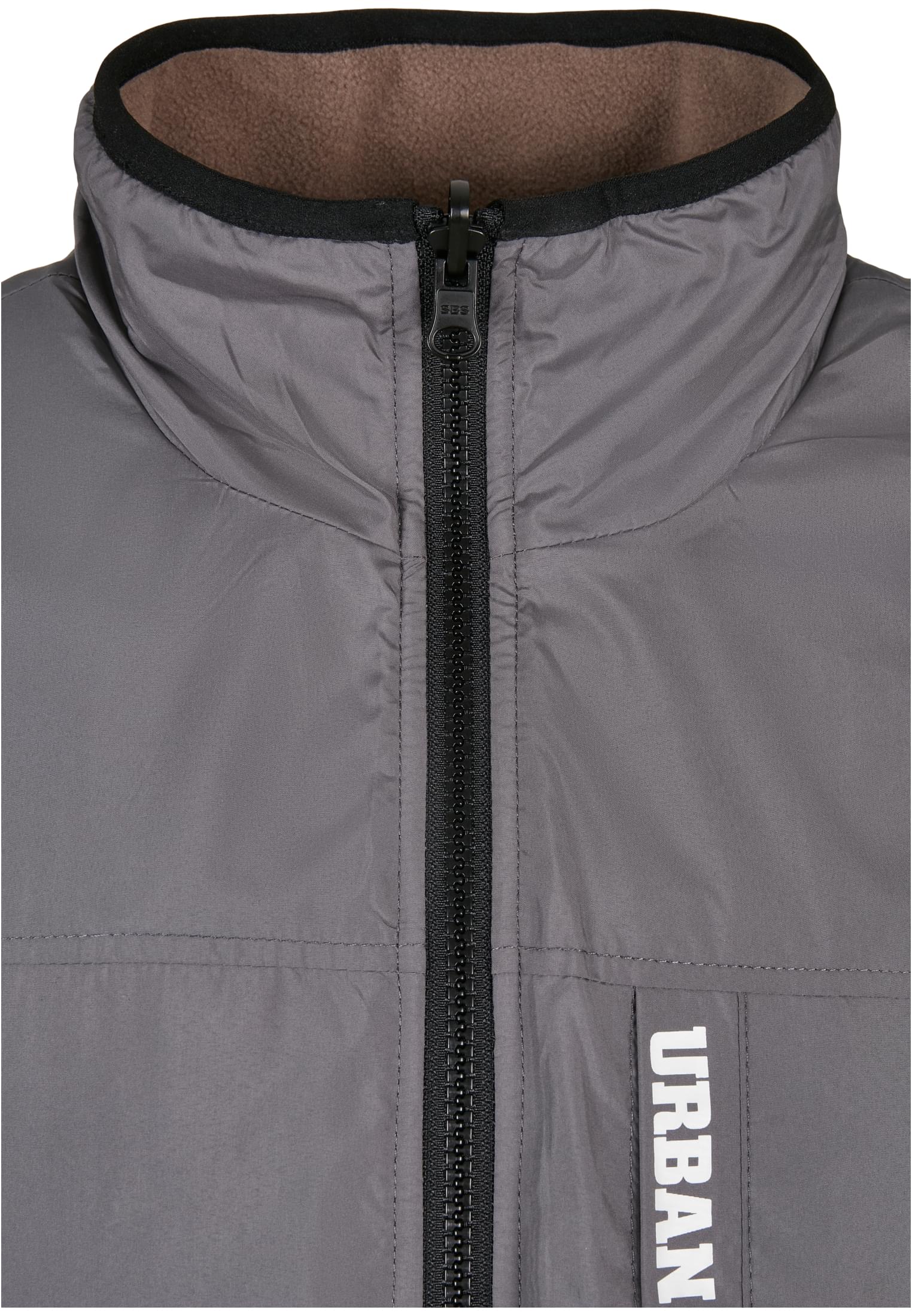 Reversible Polar Fleece Jacket | darkkhaki/asphalt