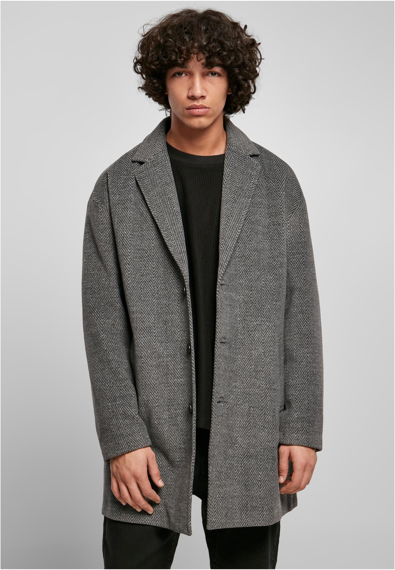 Classic Herringbone Coat | darkgrey