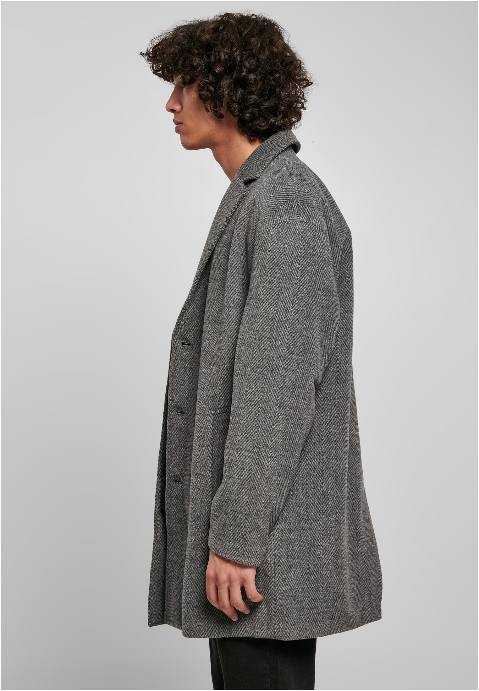 Classic Herringbone Coat | darkgrey