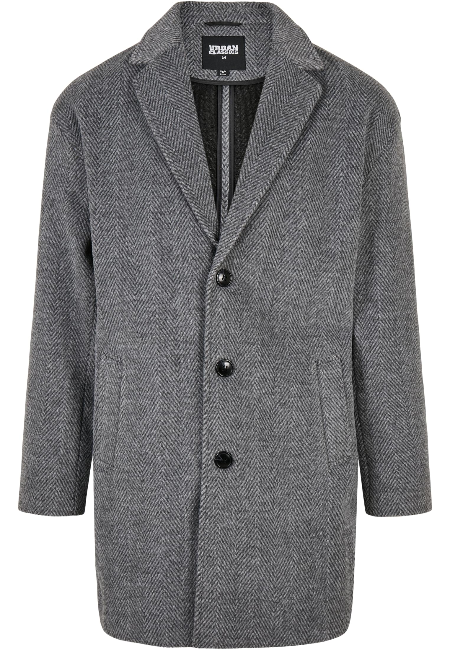 Classic Herringbone Coat | darkgrey