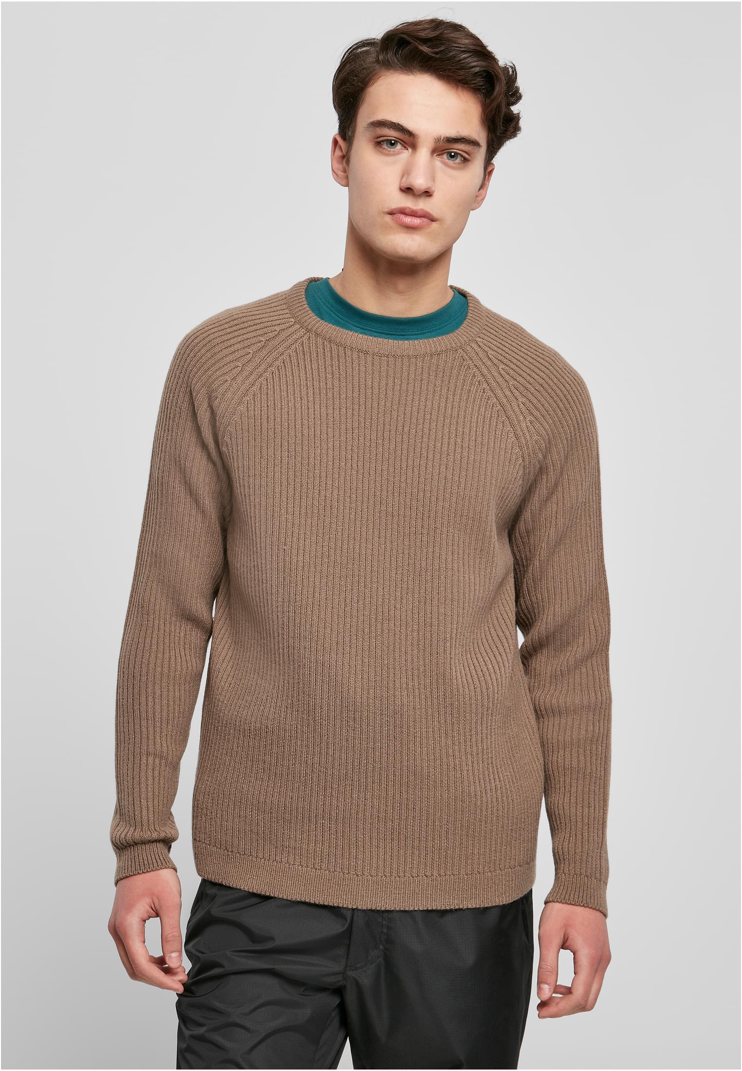 Ribbed Raglan Sweater | darkkhaki