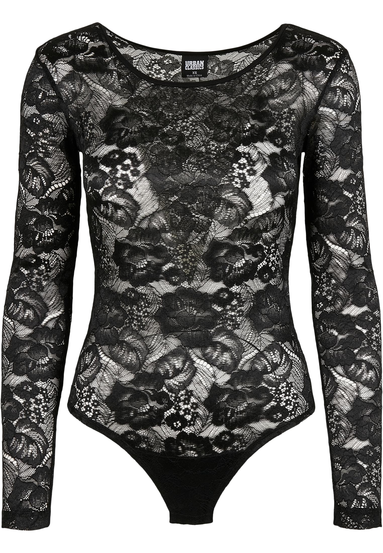 Ladies Lace Longsleeve Body | black