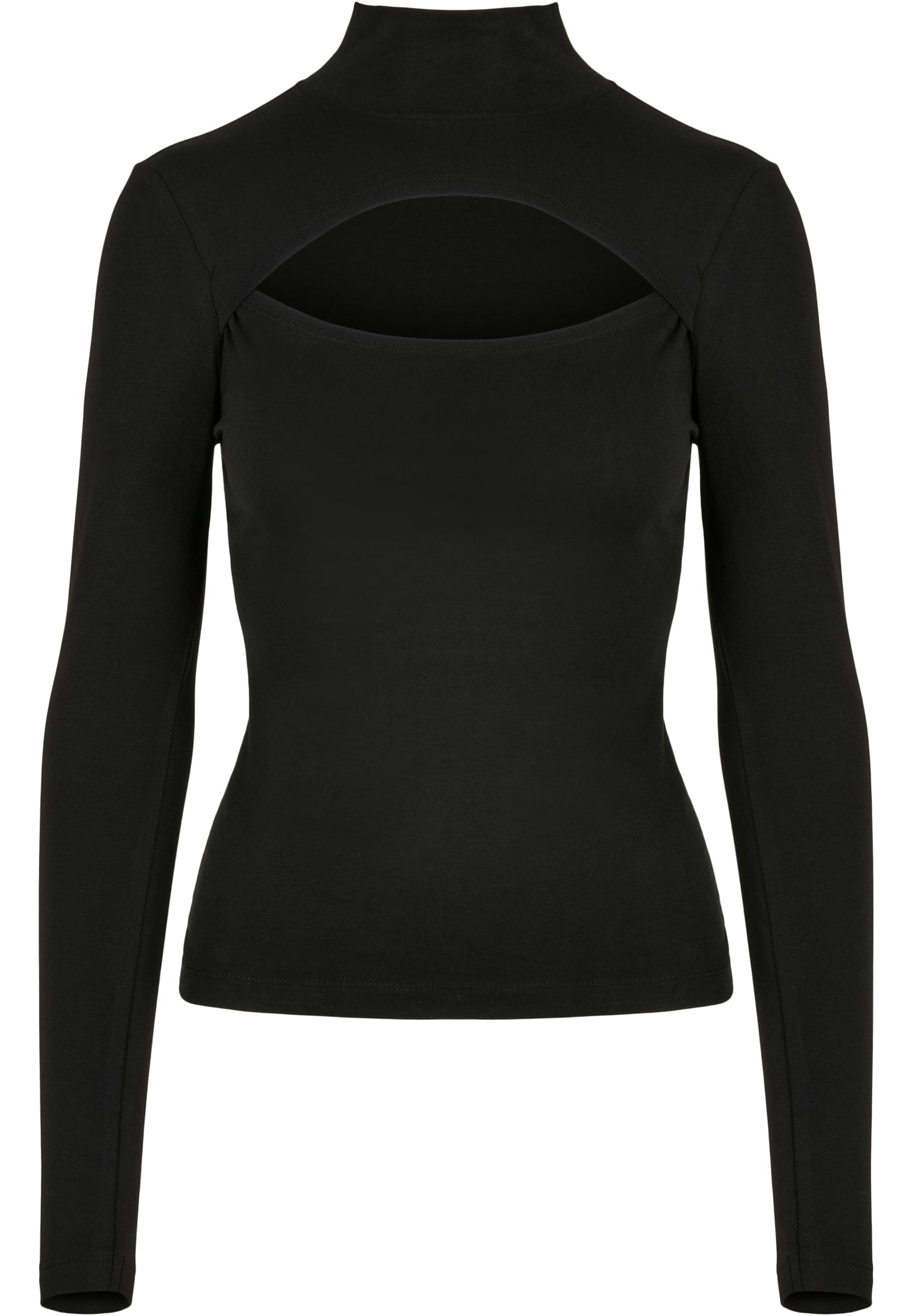 Ladies Cut-Out Turtleneck Longsleeve | black