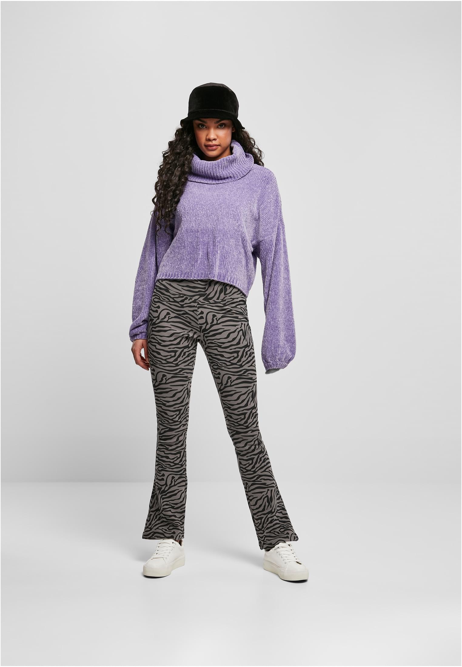 Ladies Short Chenille Turtleneck Sweater | lavender