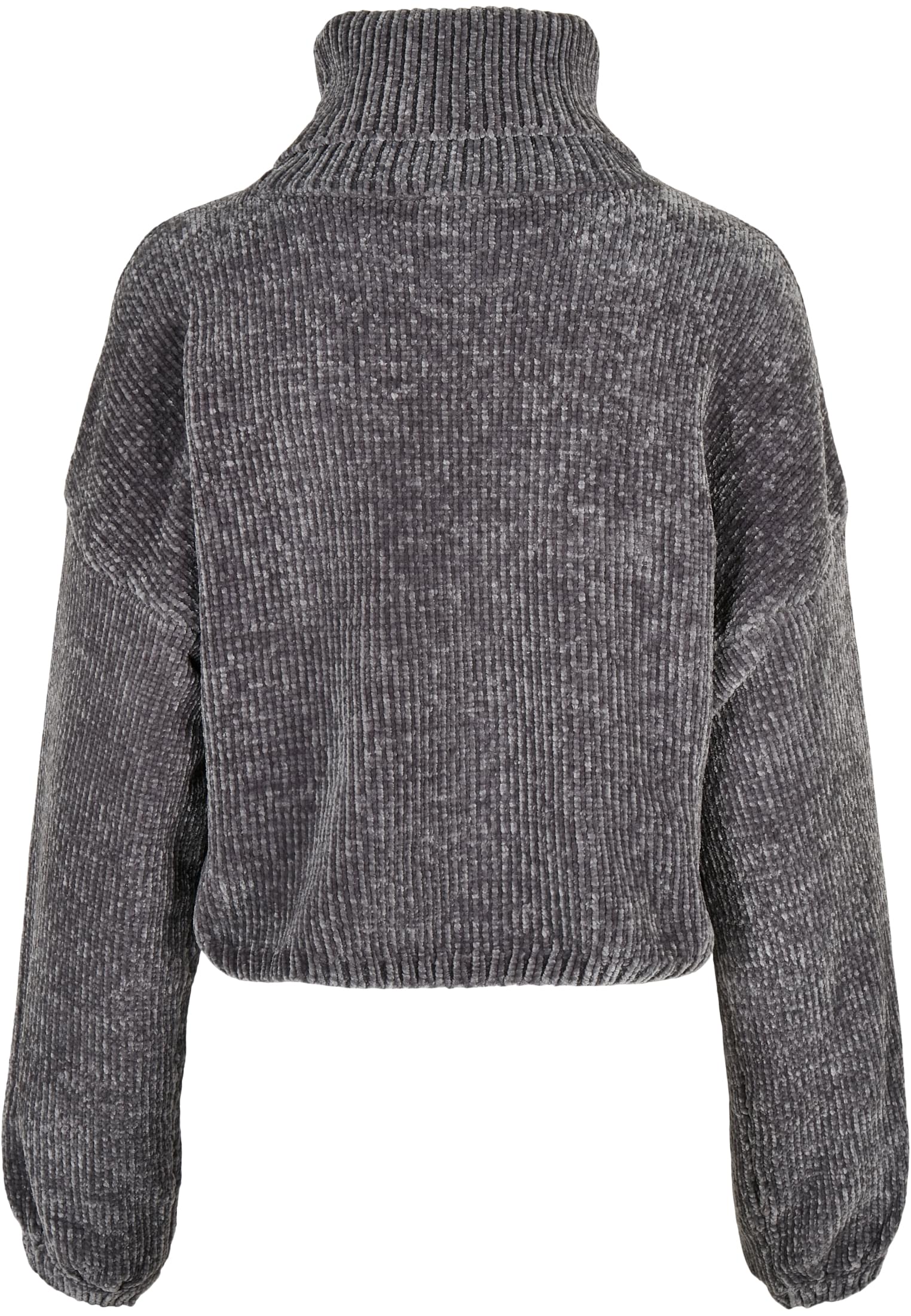 Ladies Short Chenille Turtleneck Sweater | asphalt