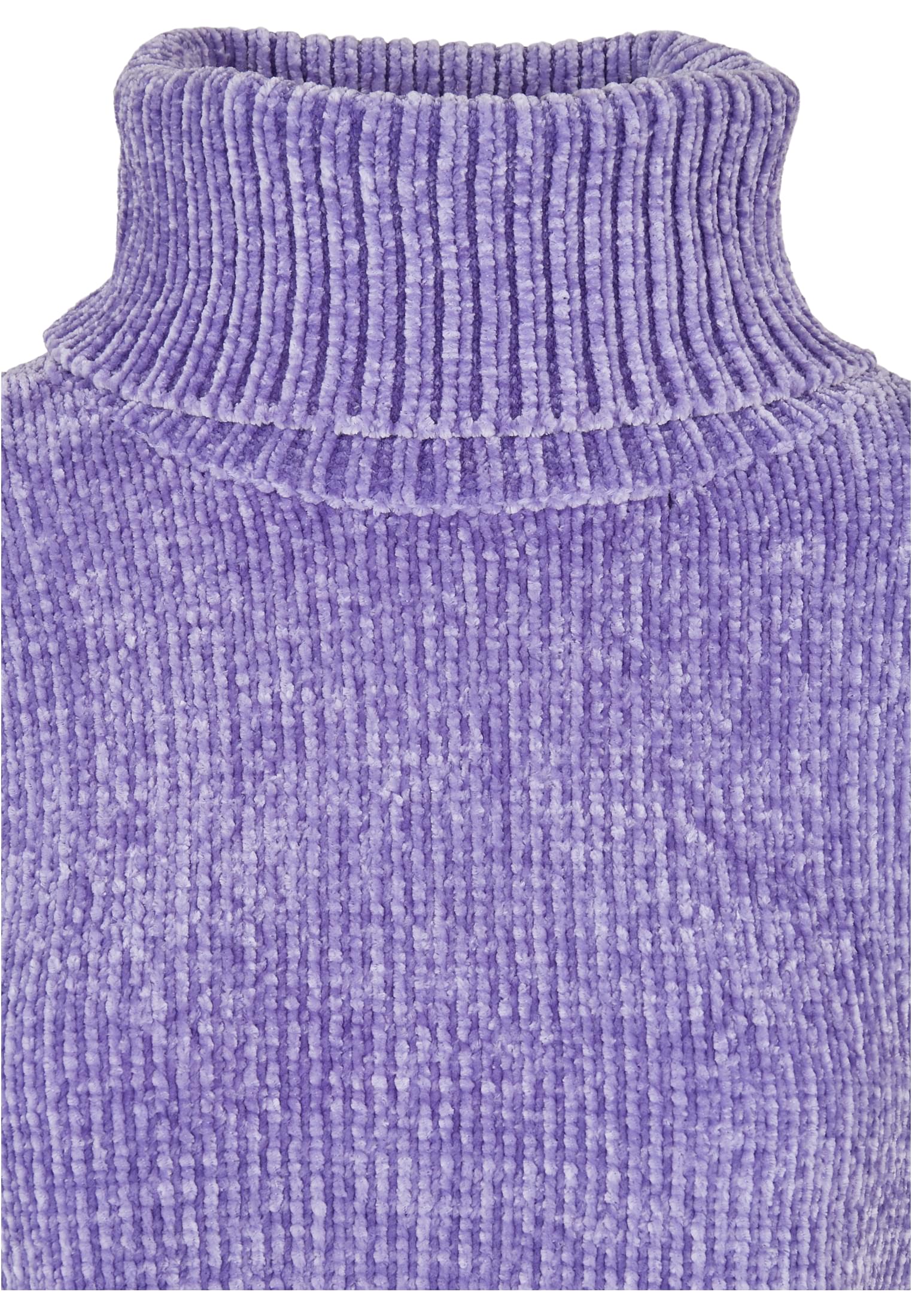 Ladies Short Chenille Turtleneck Sweater | lavender