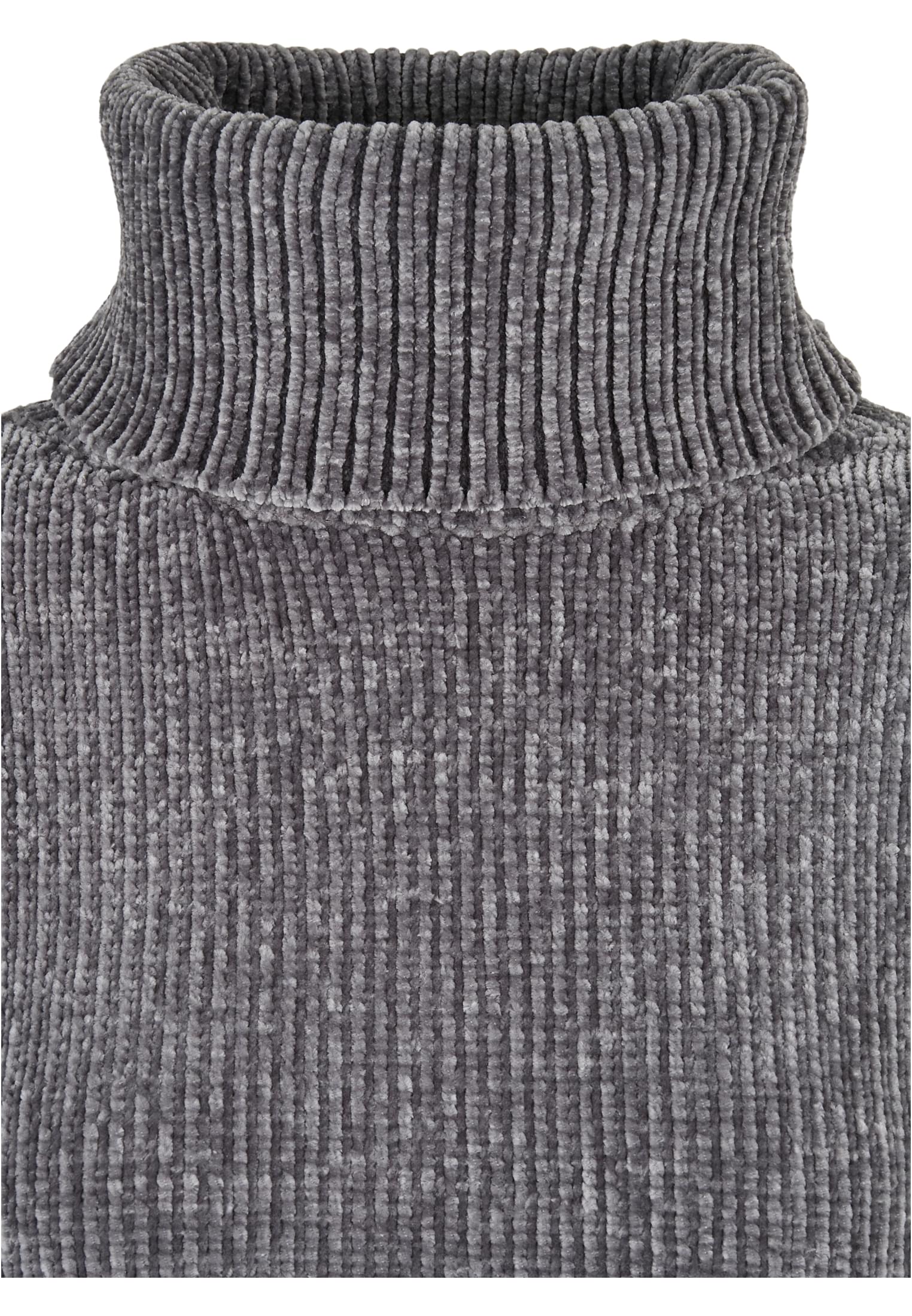 Ladies Short Chenille Turtleneck Sweater | asphalt