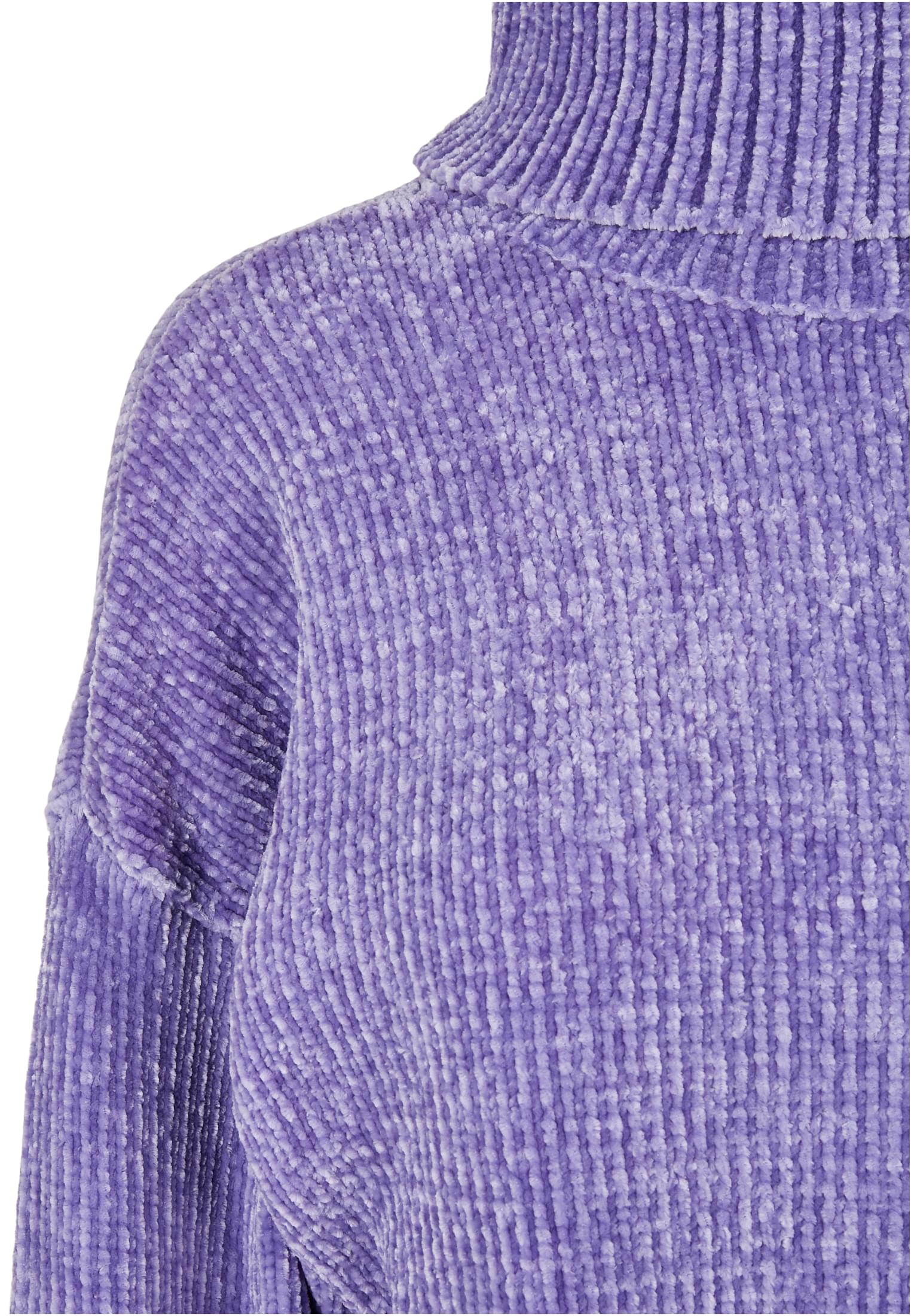 Ladies Short Chenille Turtleneck Sweater | lavender