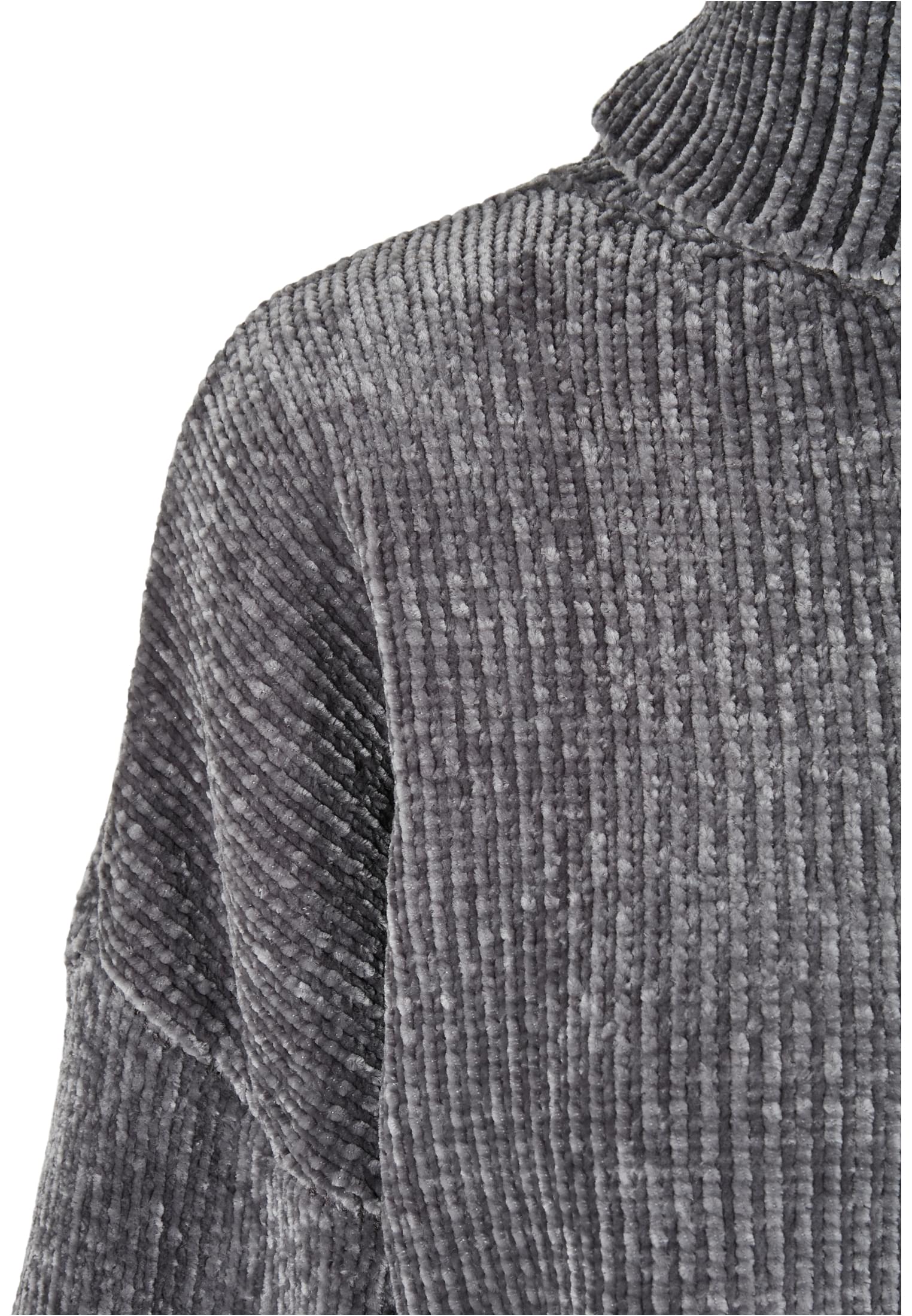 Ladies Short Chenille Turtleneck Sweater | asphalt