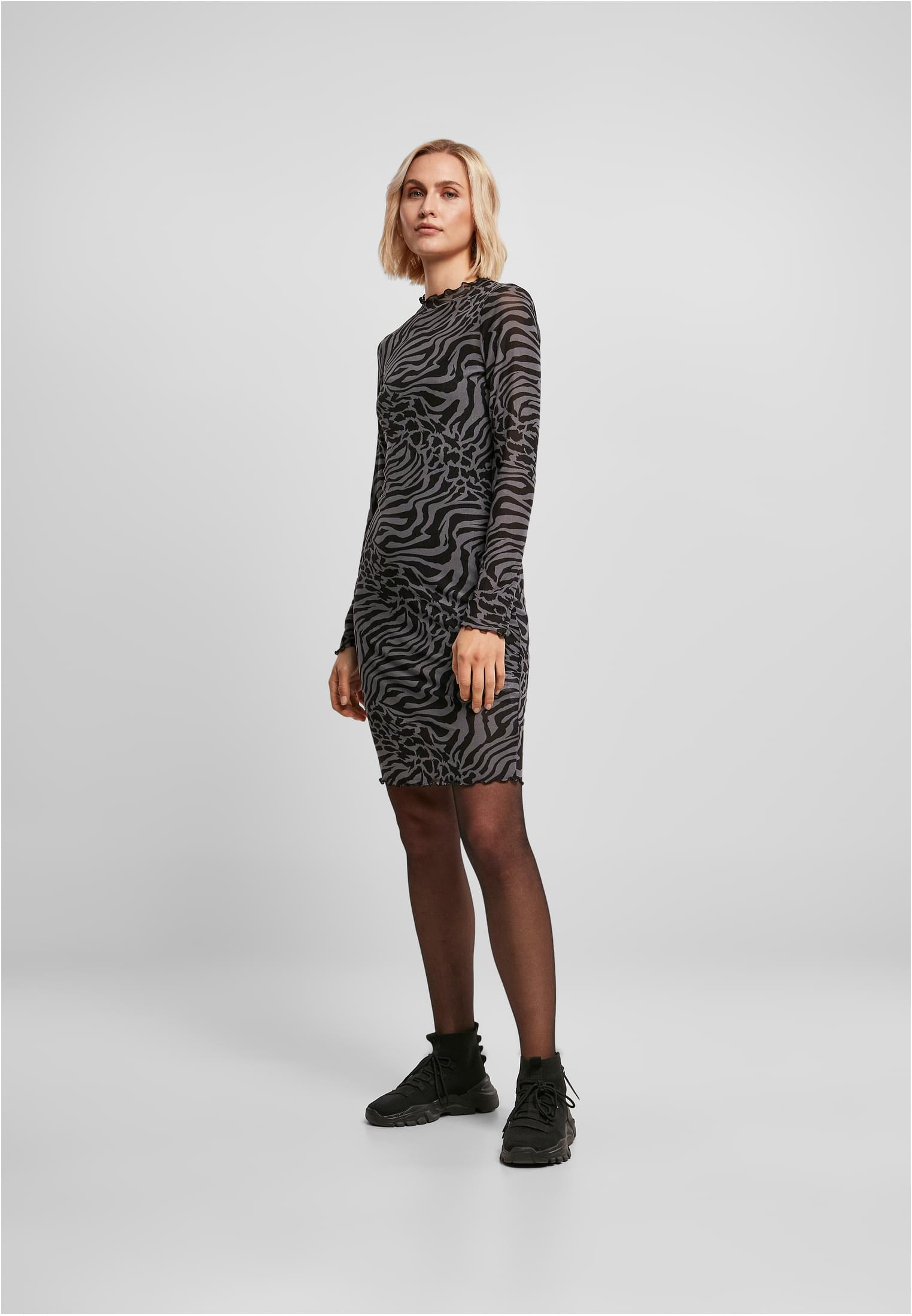 Ladies AOP Double Layer Dress | asphalt/black