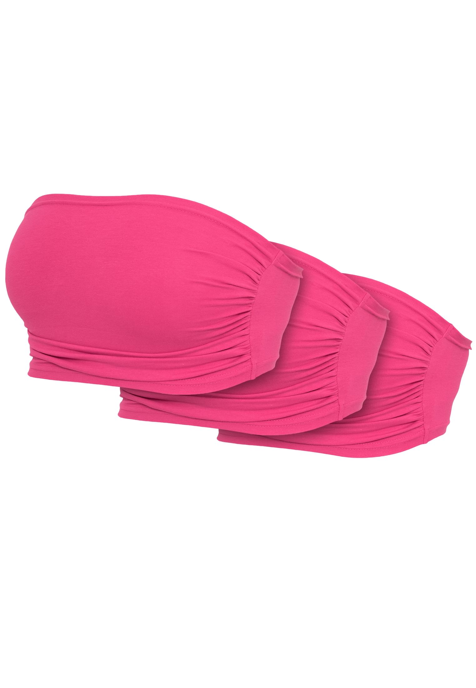 Ladies Bandeau Top 3-Pack | fuchsia+fuchsia+fuchsia