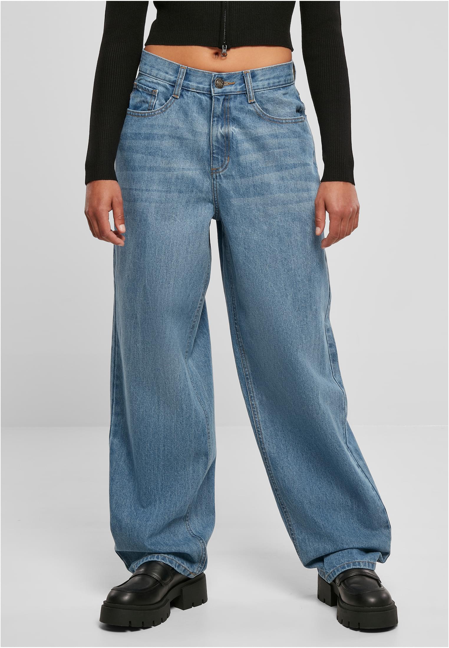 Ladies High Waist 90´S Wide Leg Denim Pants | midstone washed