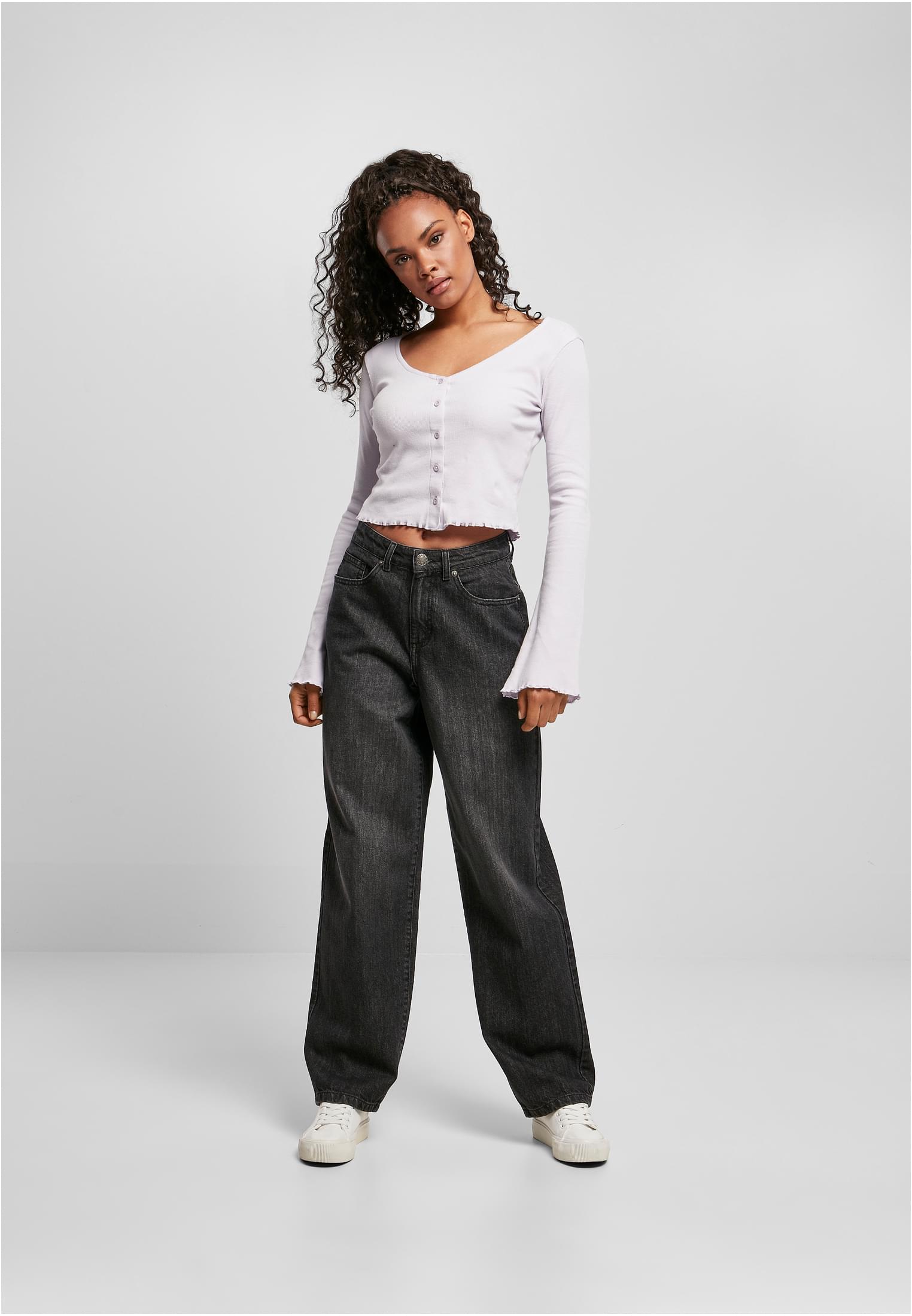 Ladies High Waist 90´S Wide Leg Denim Pants | black washed