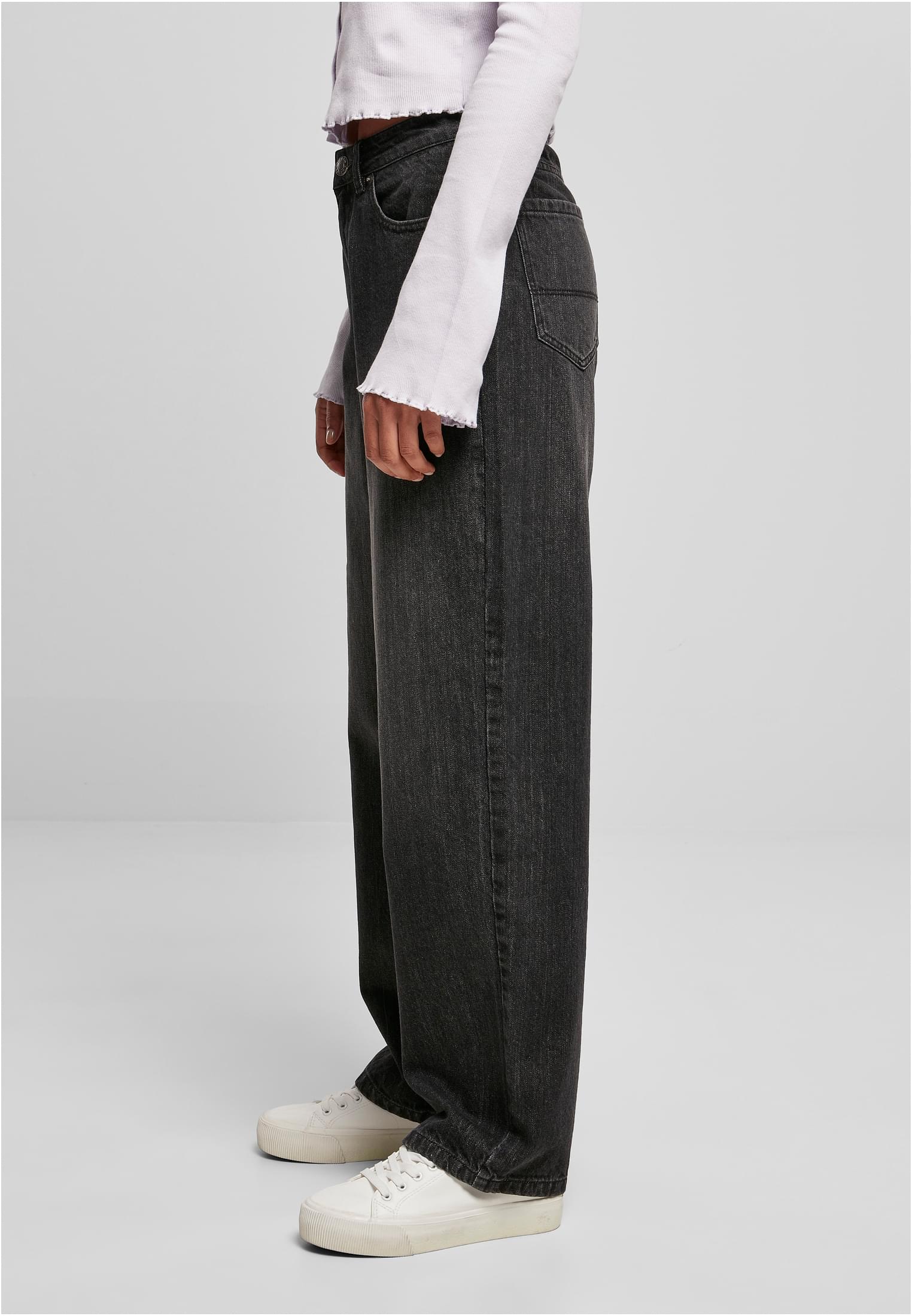 Ladies High Waist 90´S Wide Leg Denim Pants | black washed