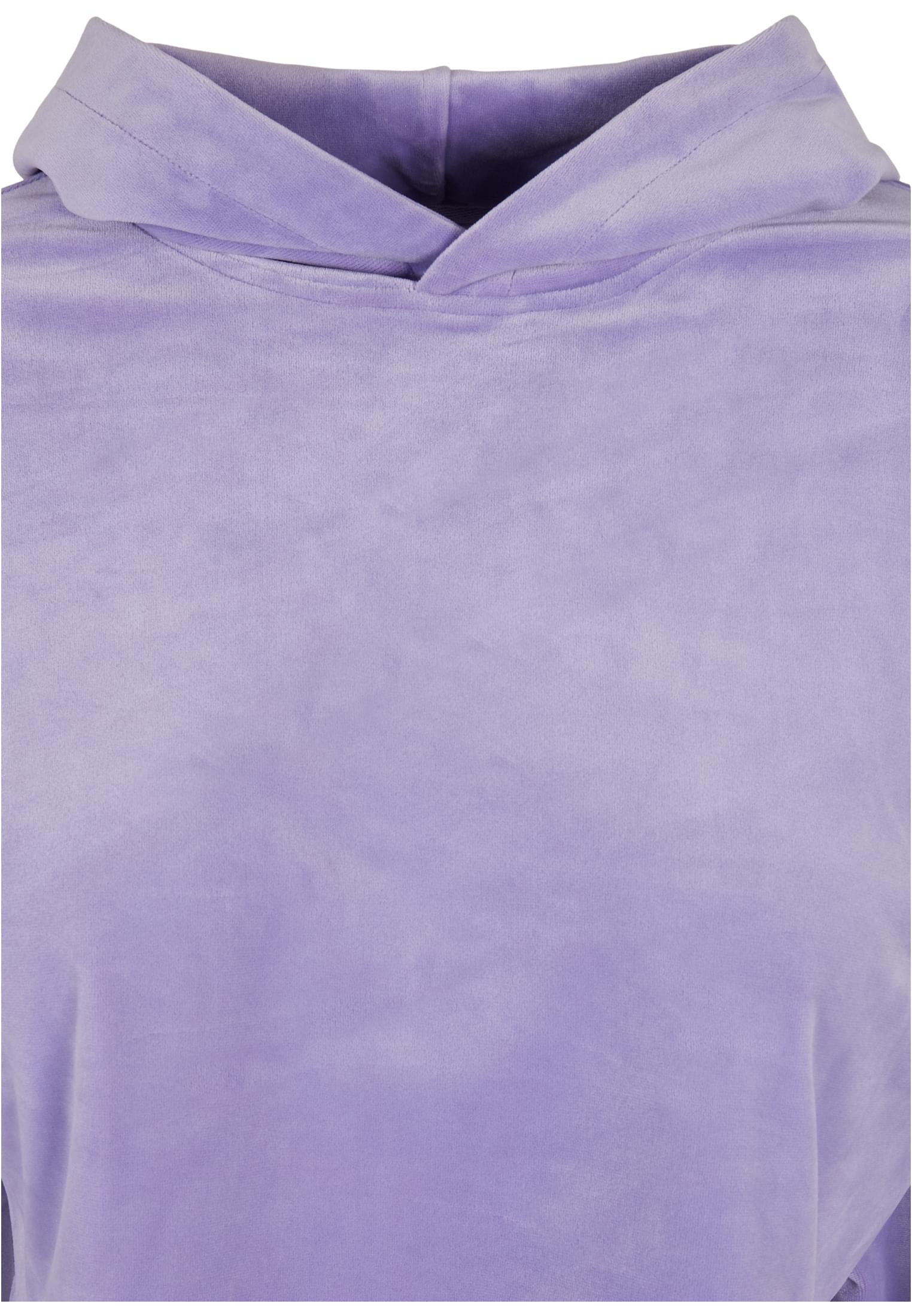 Ladies Cropped Velvet Oversized Hoody | lavender