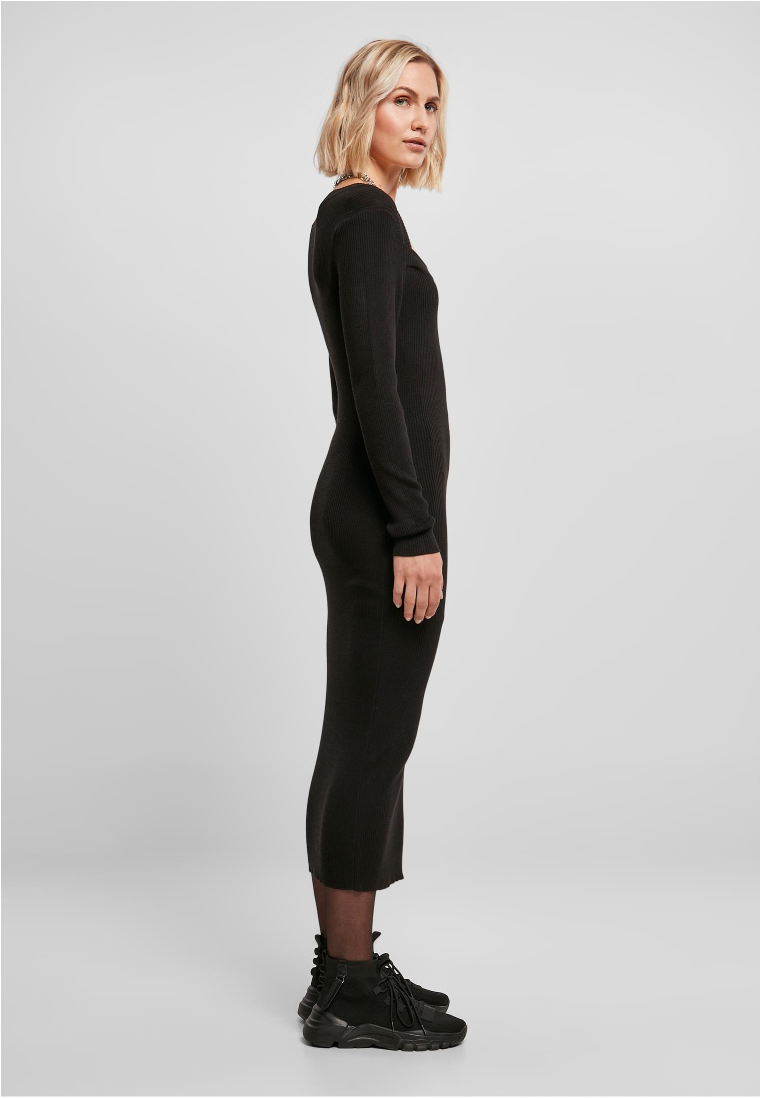 Ladies Long Knit Dress | black