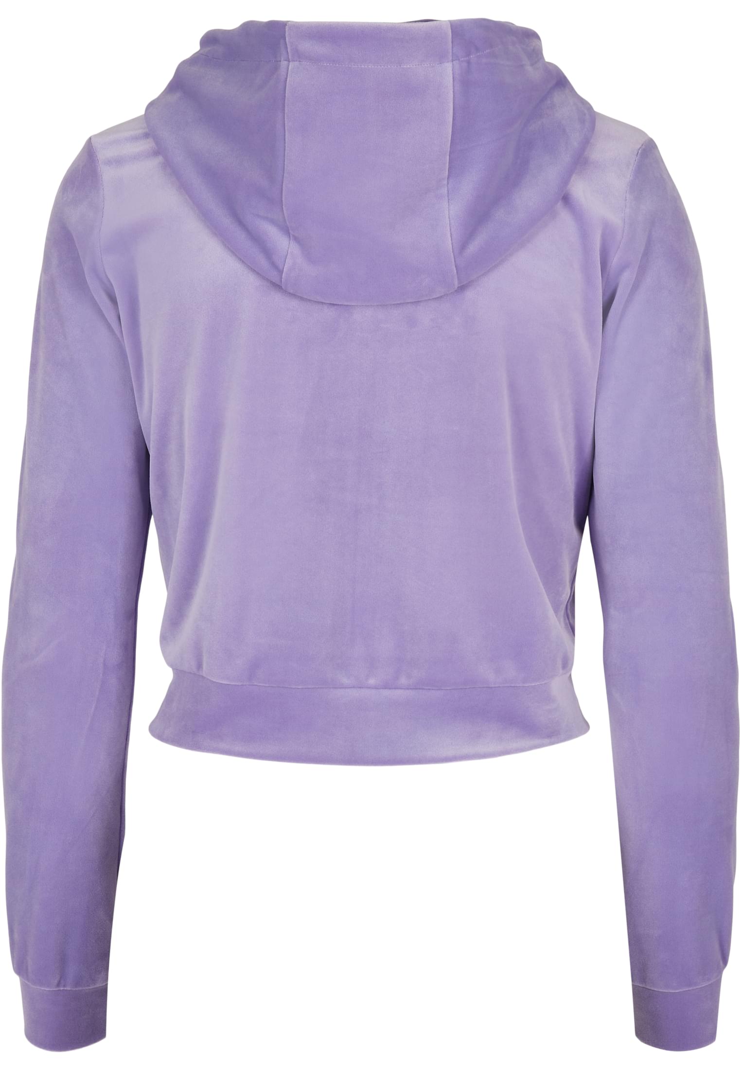 Ladies Short Velvet Zip Hoody | lavender