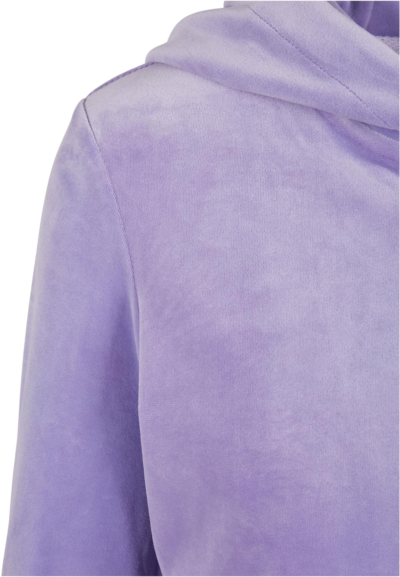 Ladies Short Velvet Zip Hoody | lavender