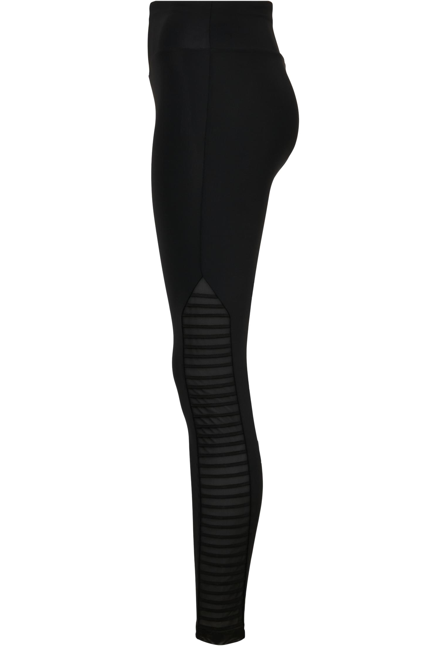 Ladies Highwaist Biker Tech Mesh Leggings | black