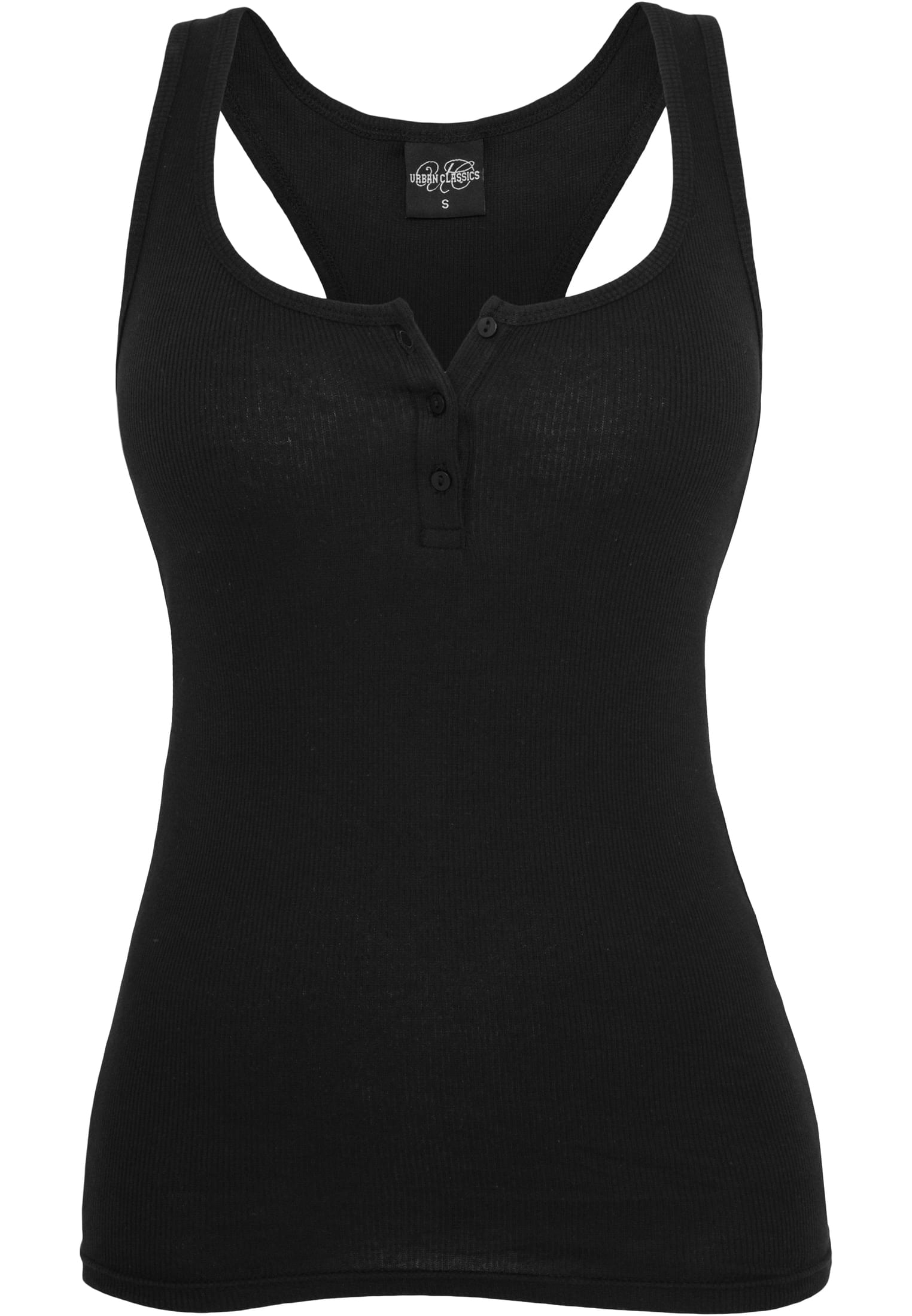 Ladies Button Tanktop | black