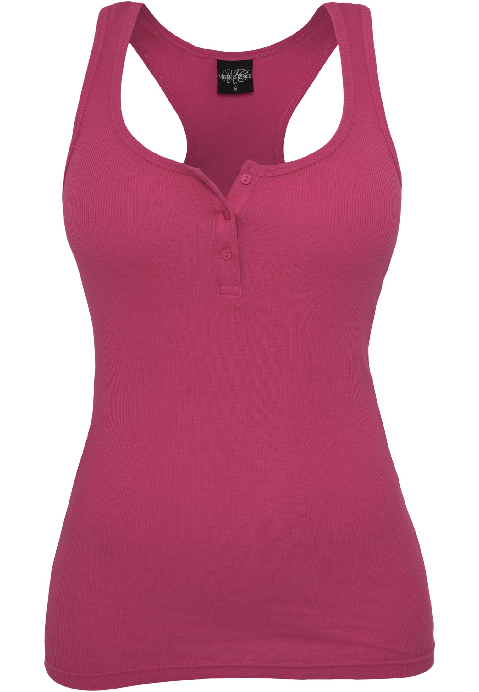 Ladies Button Tanktop | fuchsia