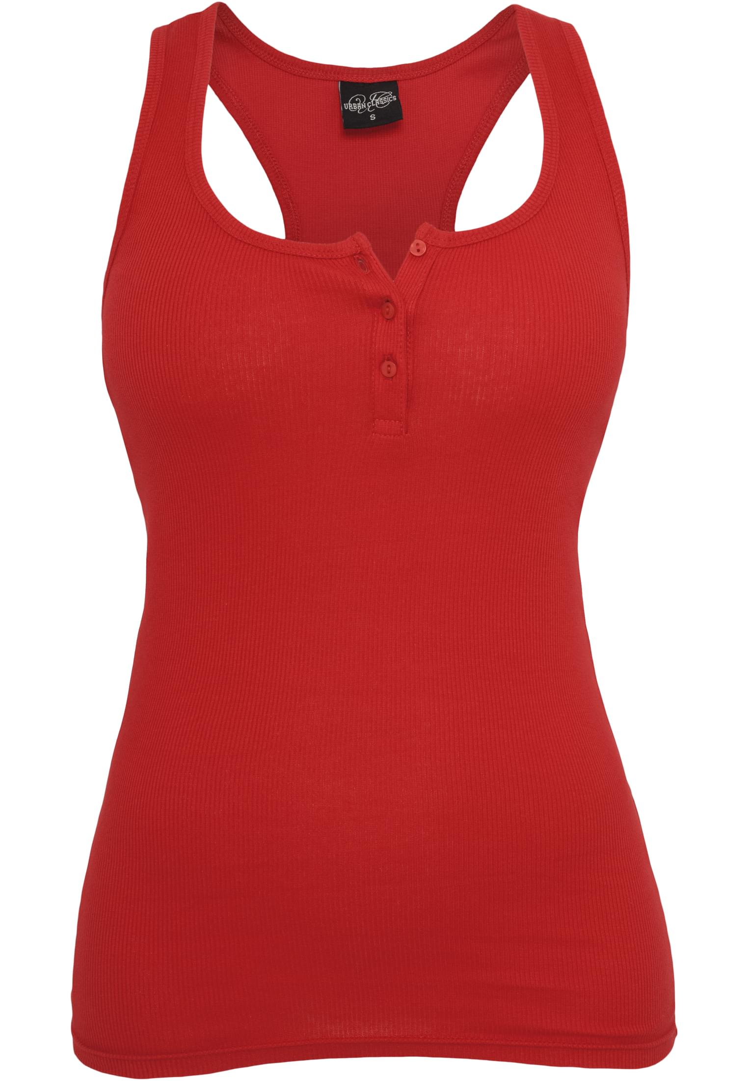 Ladies Button Tanktop | red