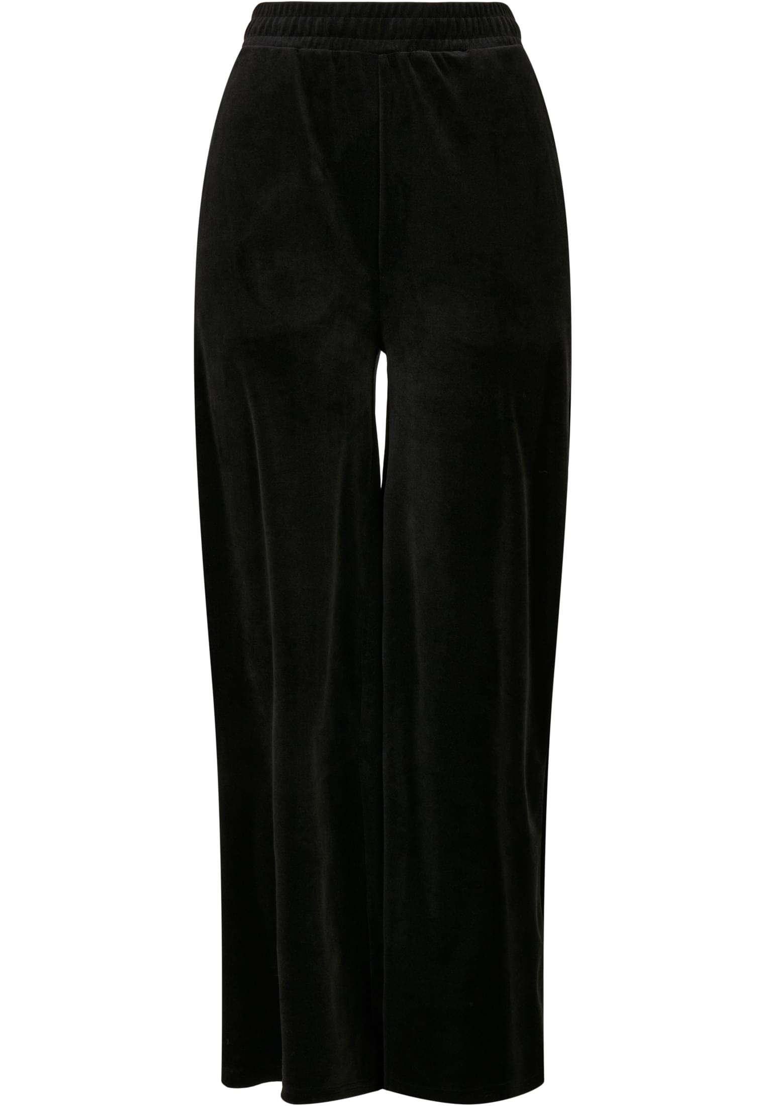 Ladies High Waist Straight Velvet Sweatpants | black