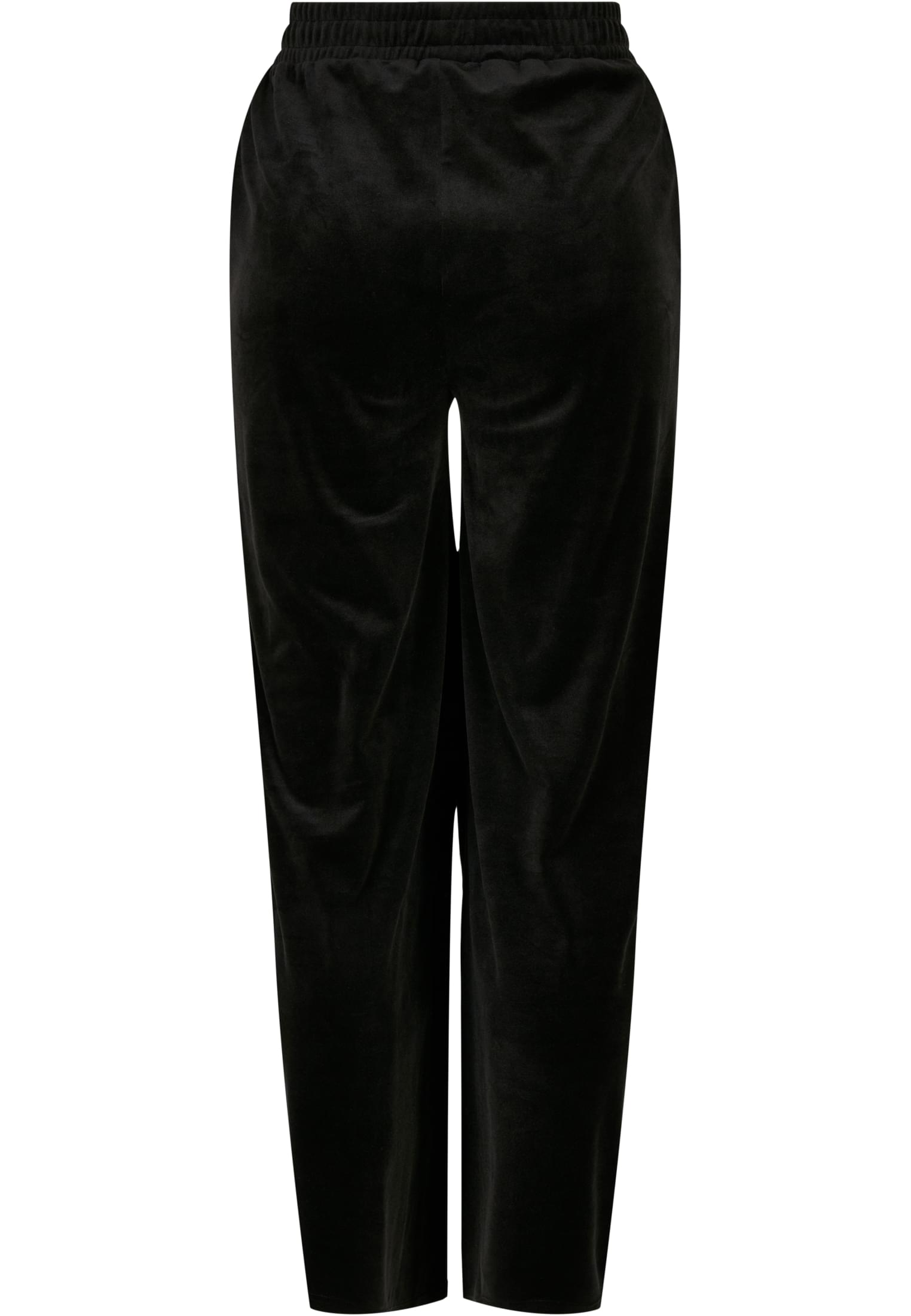 Ladies High Waist Straight Velvet Sweatpants | black