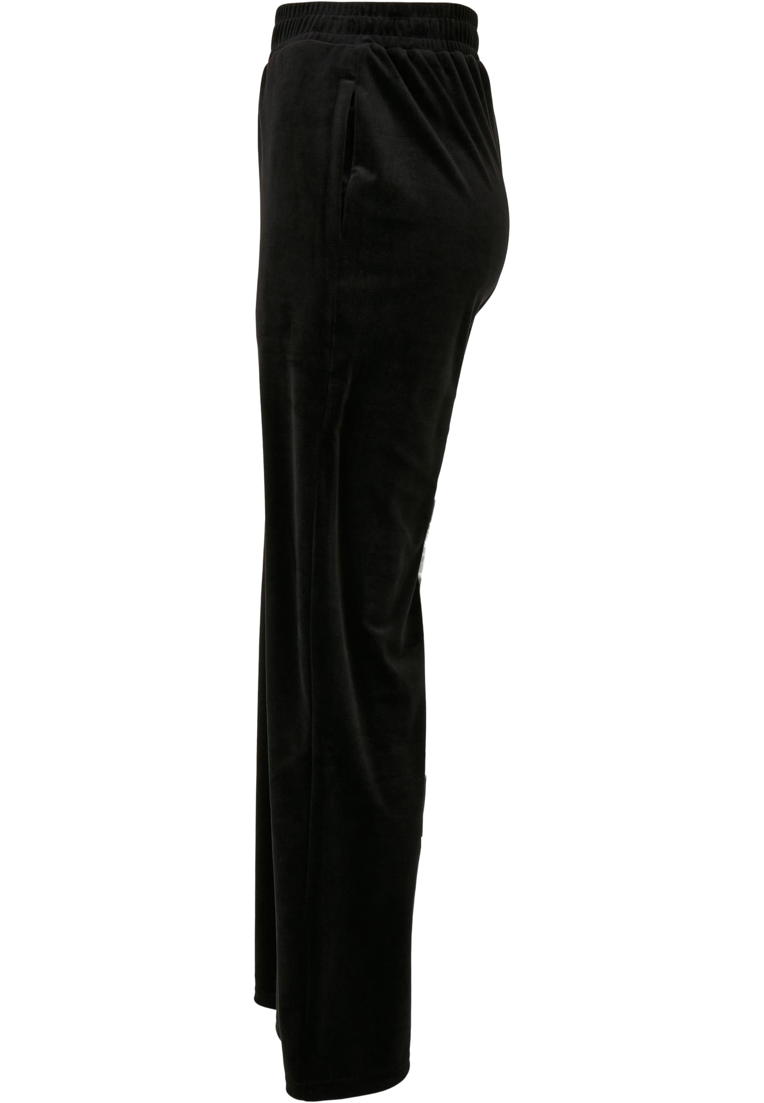 Ladies High Waist Straight Velvet Sweatpants | black