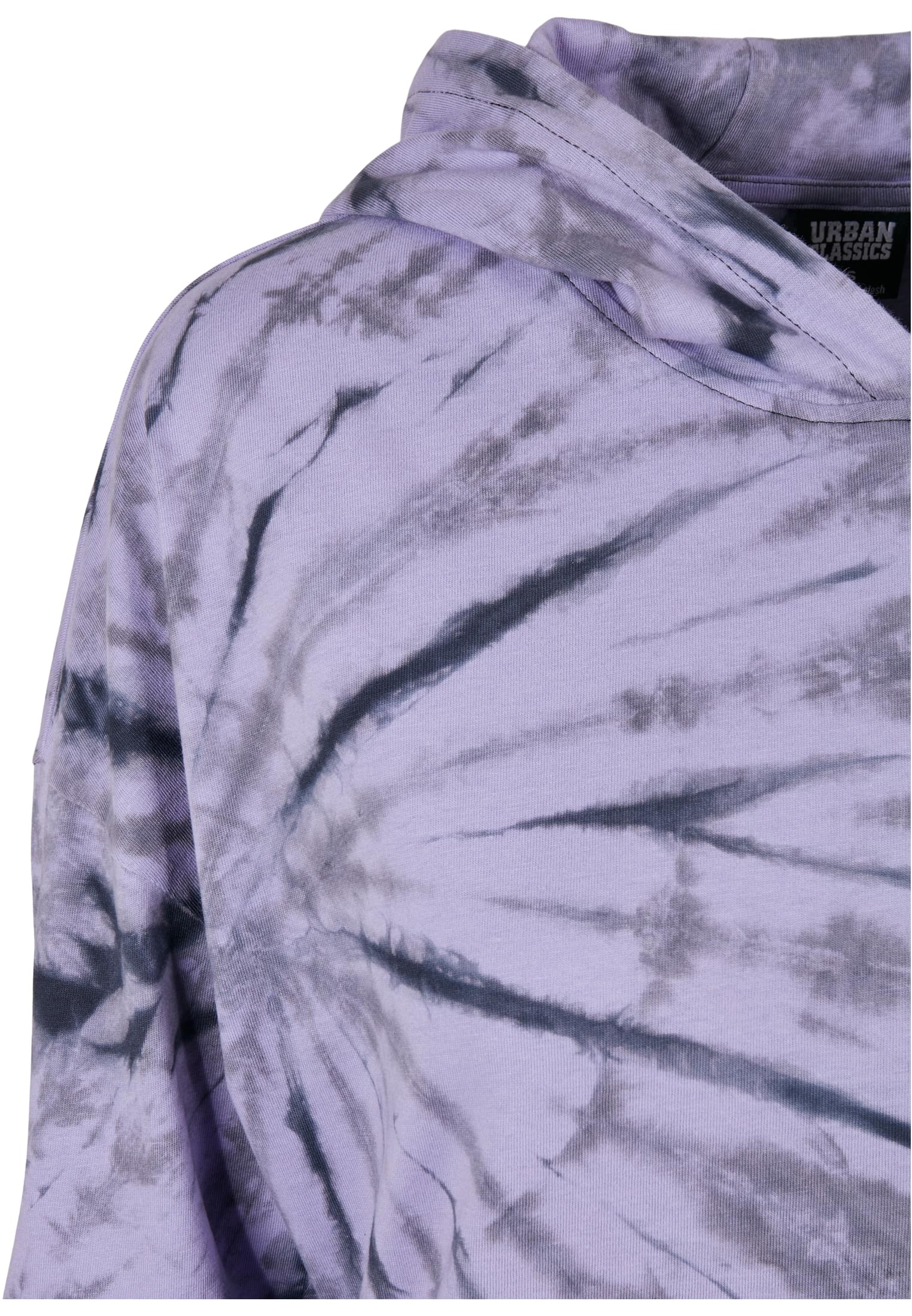 Ladies Oversized Tie Dye Hoody Dress | black/lavender