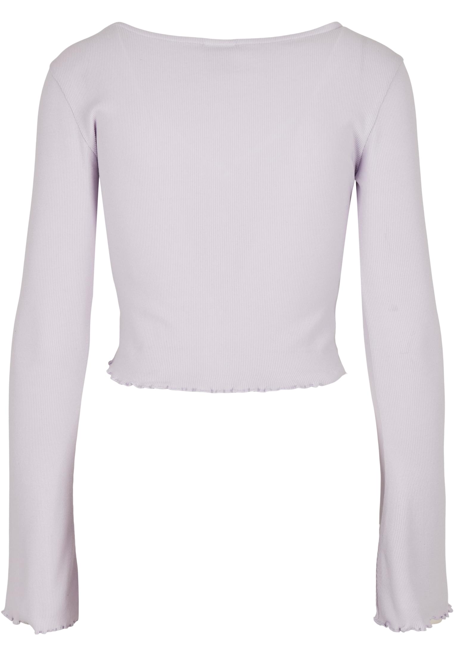 Ladies Cropped Rib Cardigan | softlilac