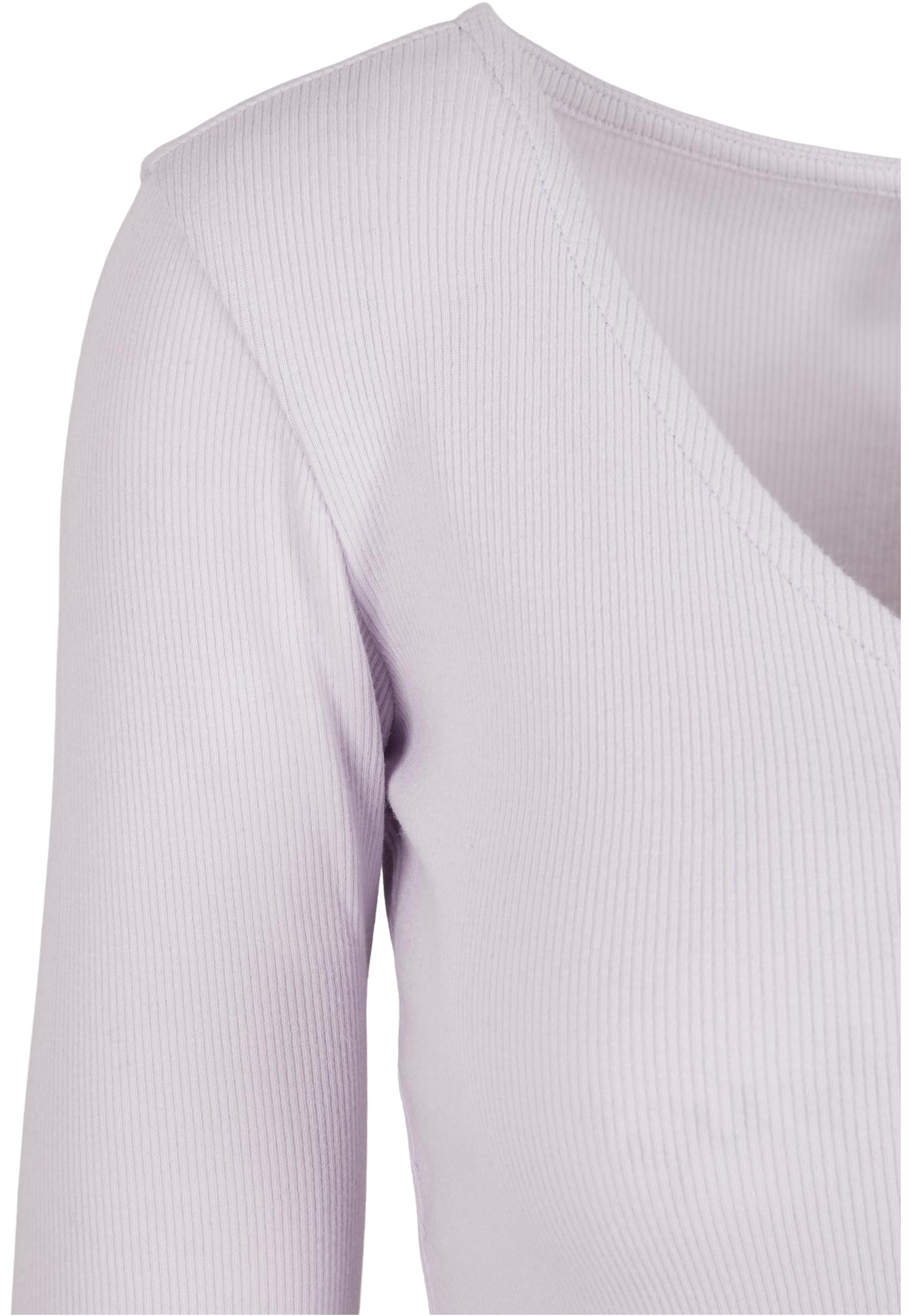 Ladies Cropped Rib Cardigan | softlilac