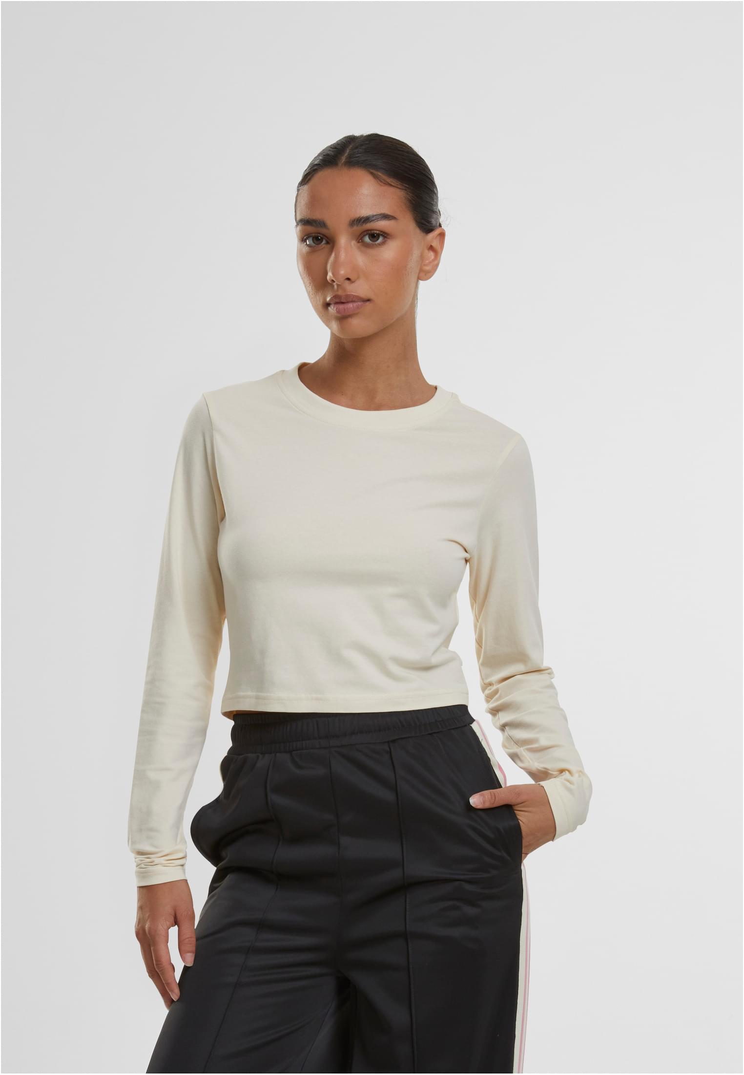 Ladies Organic Cropped Longsleeve | whitesand