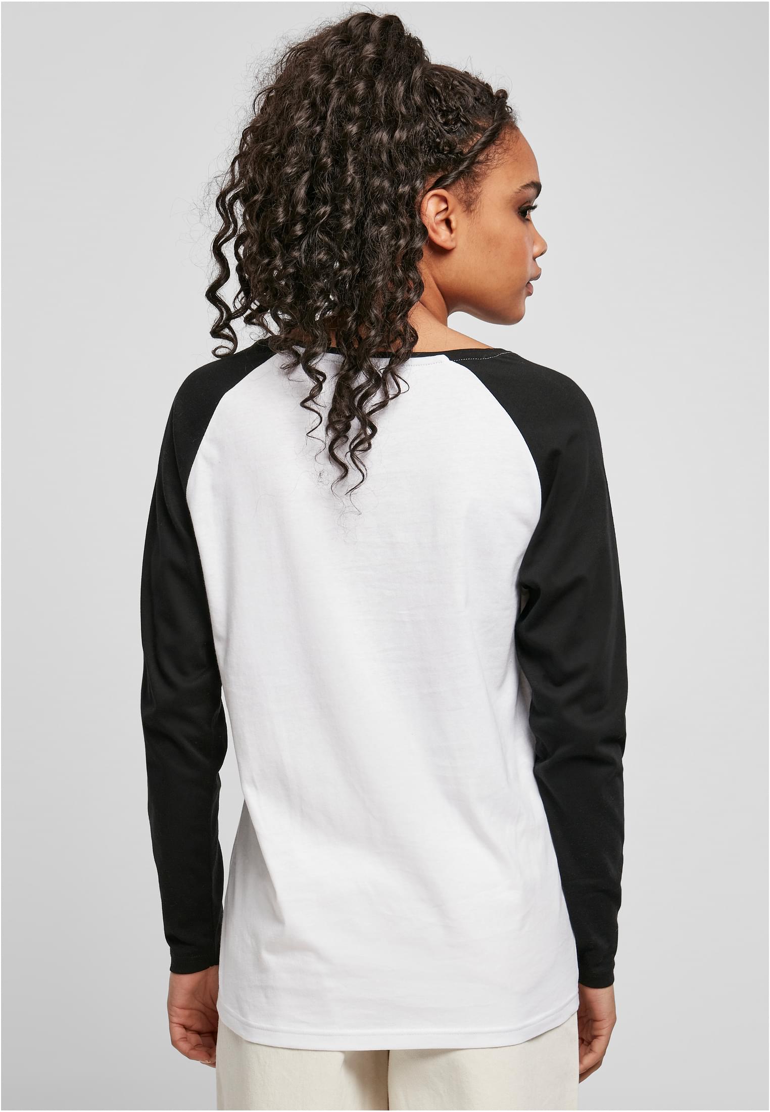 Ladies Contrast Raglan Longsleeve | white/black