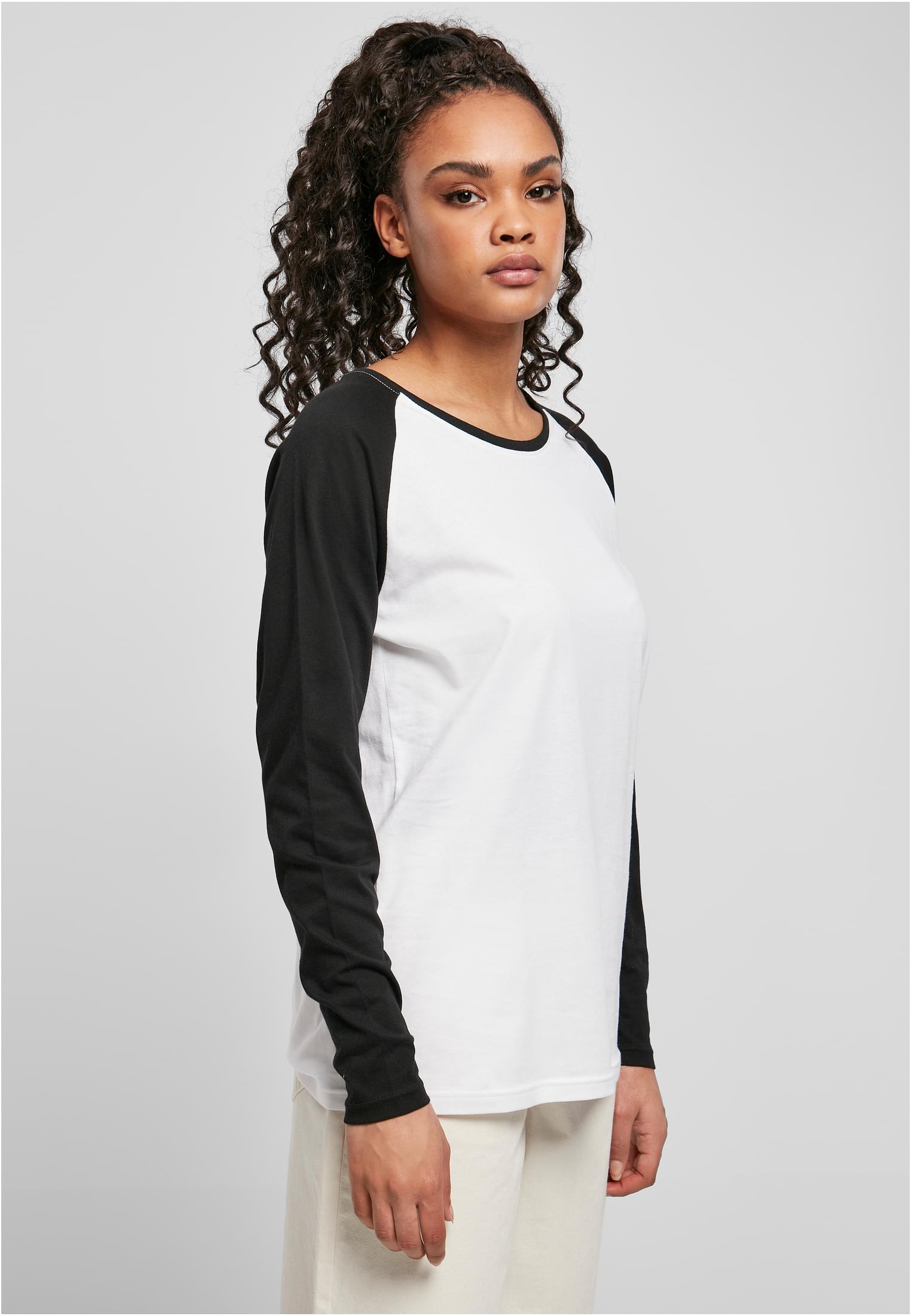 Ladies Contrast Raglan Longsleeve | white/black