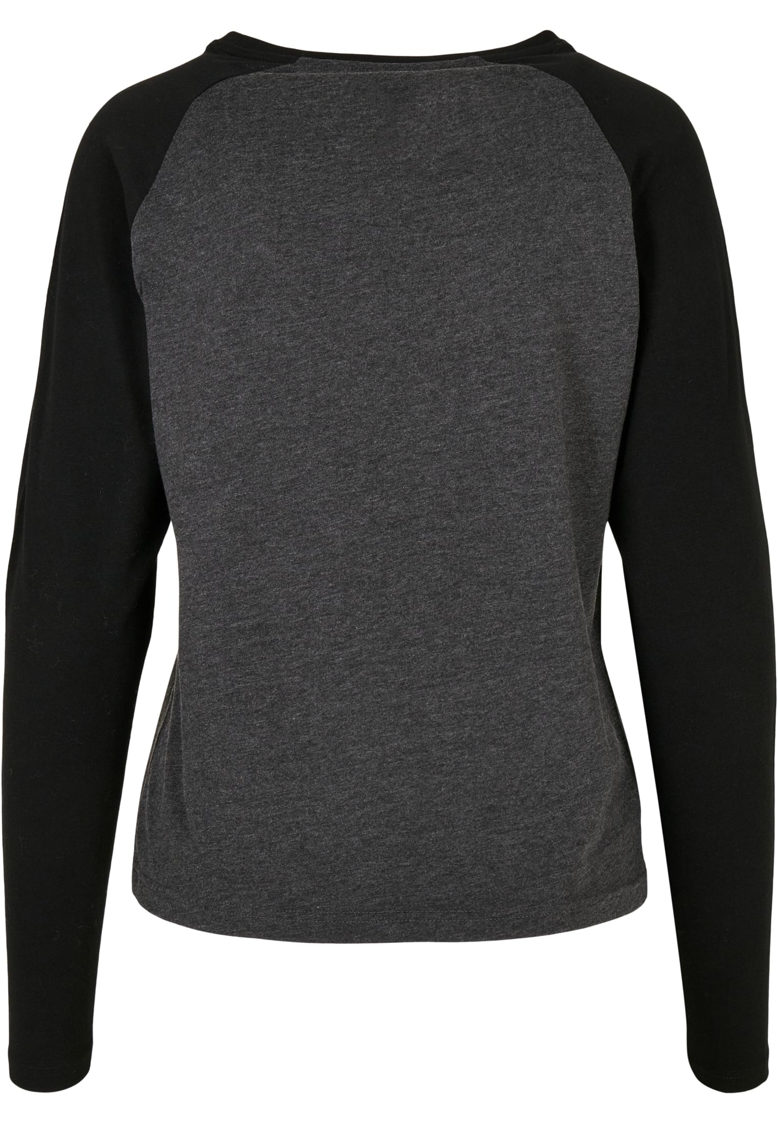 Ladies Contrast Raglan Longsleeve | charcoal/black