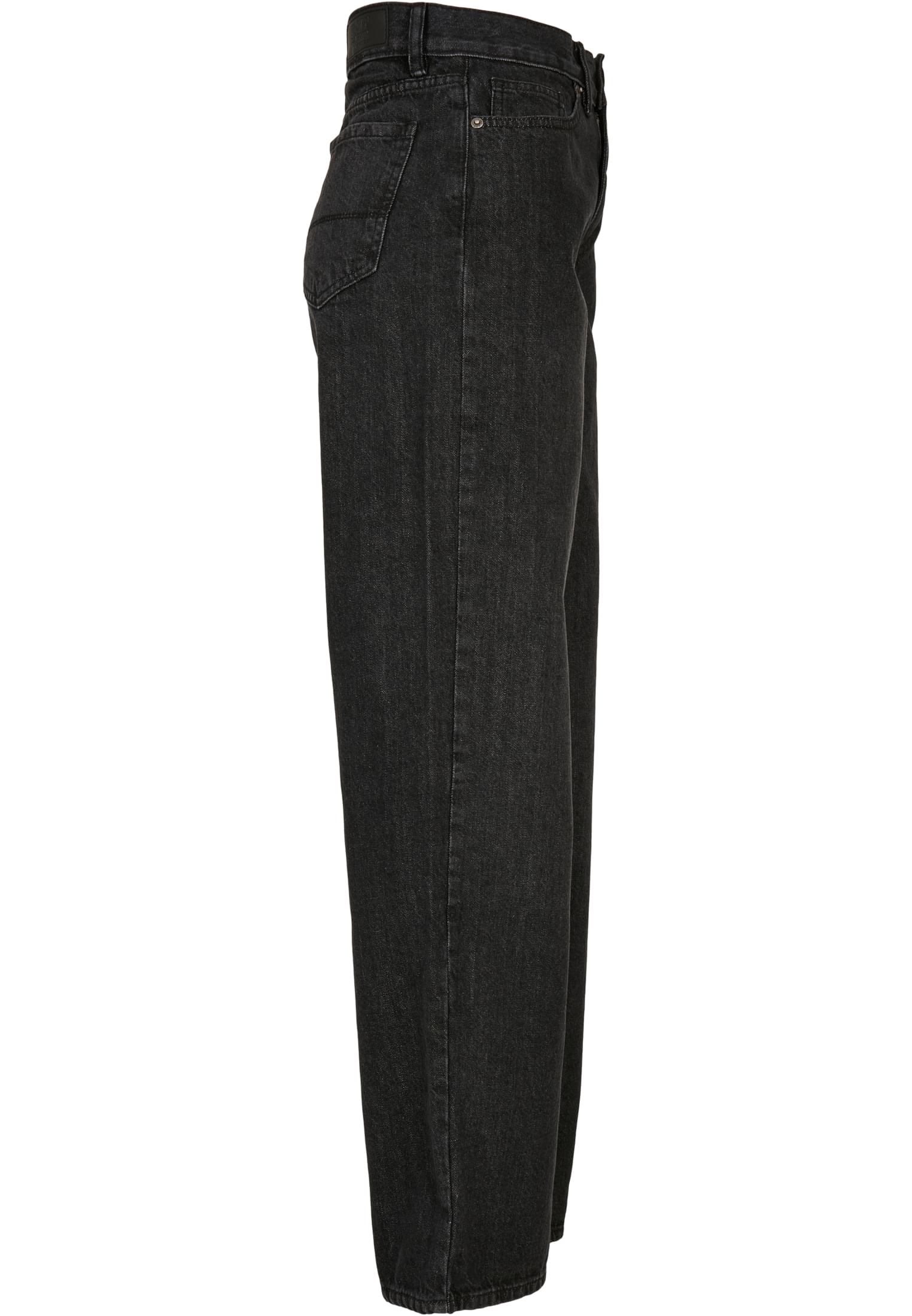 Ladies High Waist Wide Leg Cropped Denim Pants | black washed