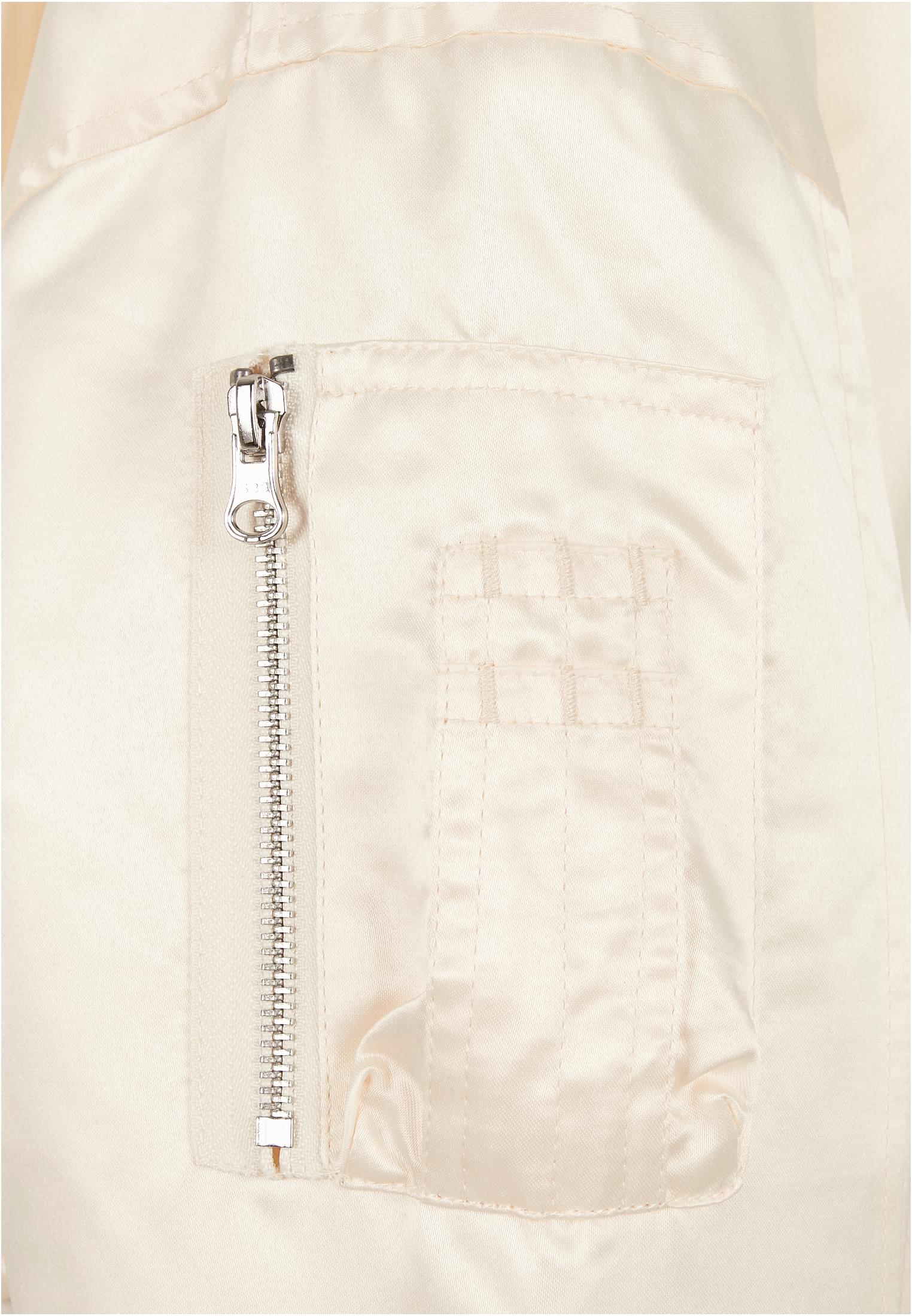 Ladies Short Oversized Satin Bomber Jacket | whitesand