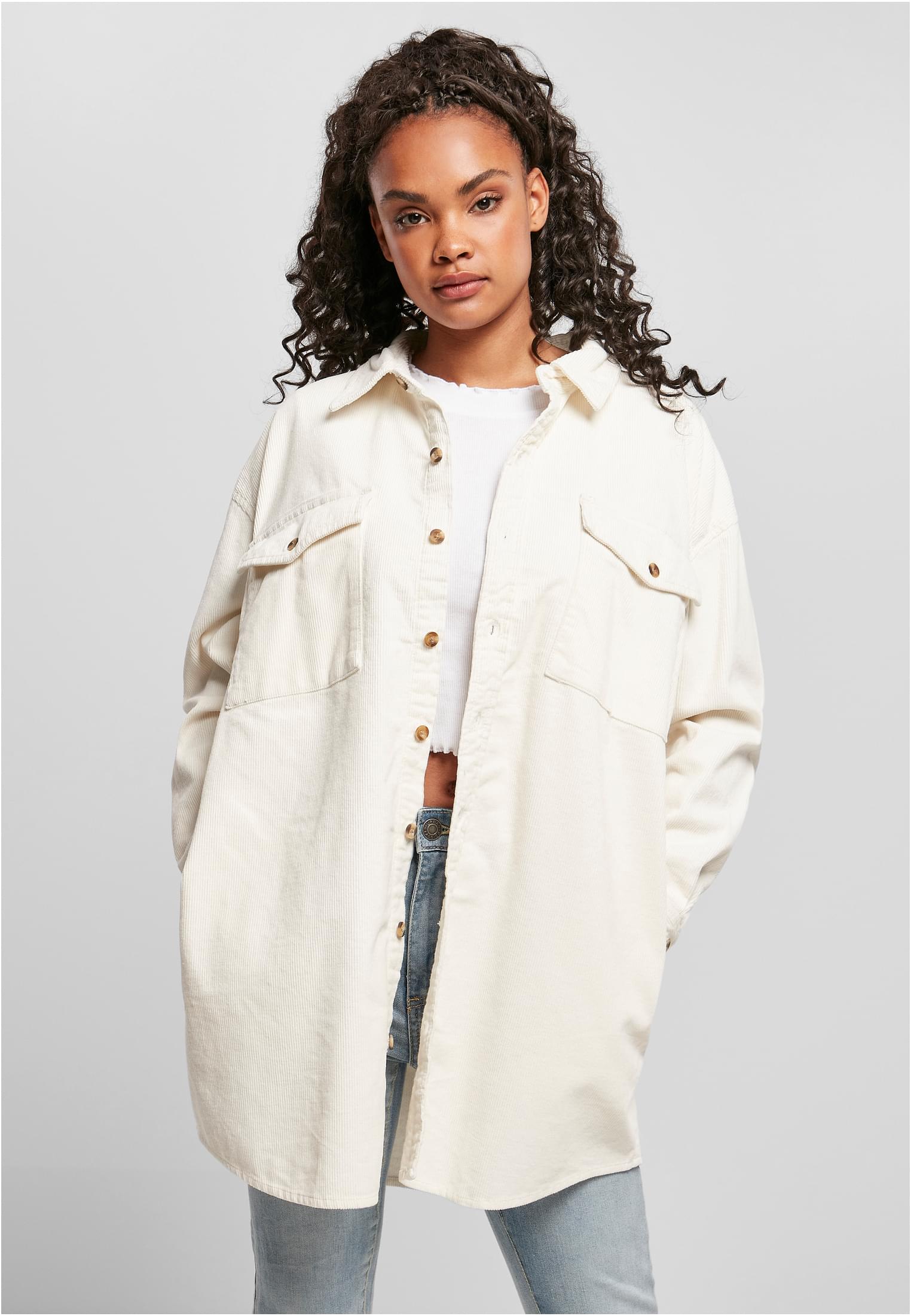 Ladies Long Corduroy Overshirt | whitesand