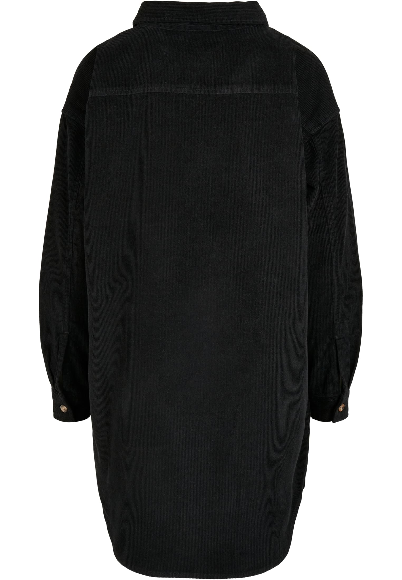 Ladies Long Corduroy Overshirt | black