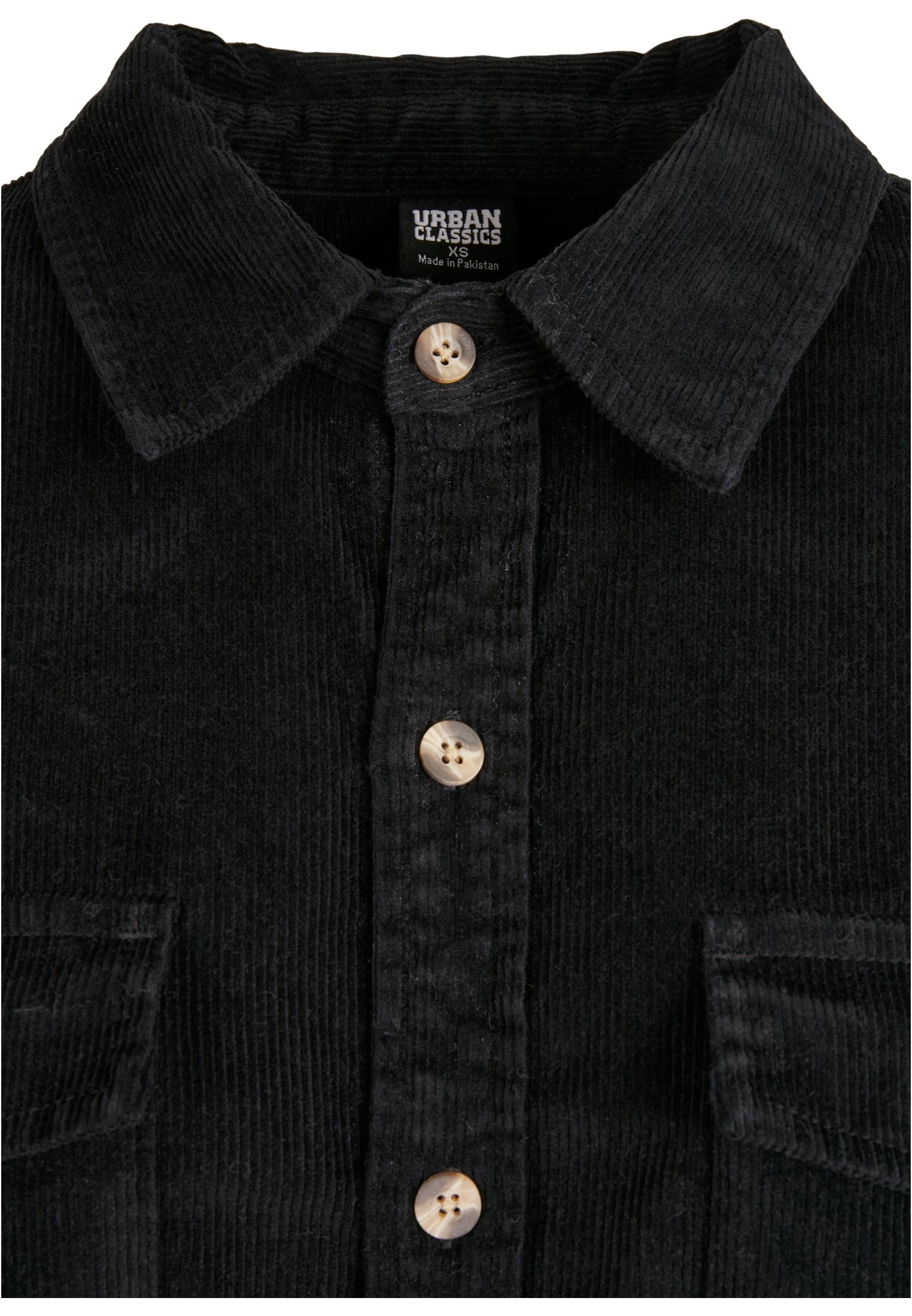 Ladies Long Corduroy Overshirt | black