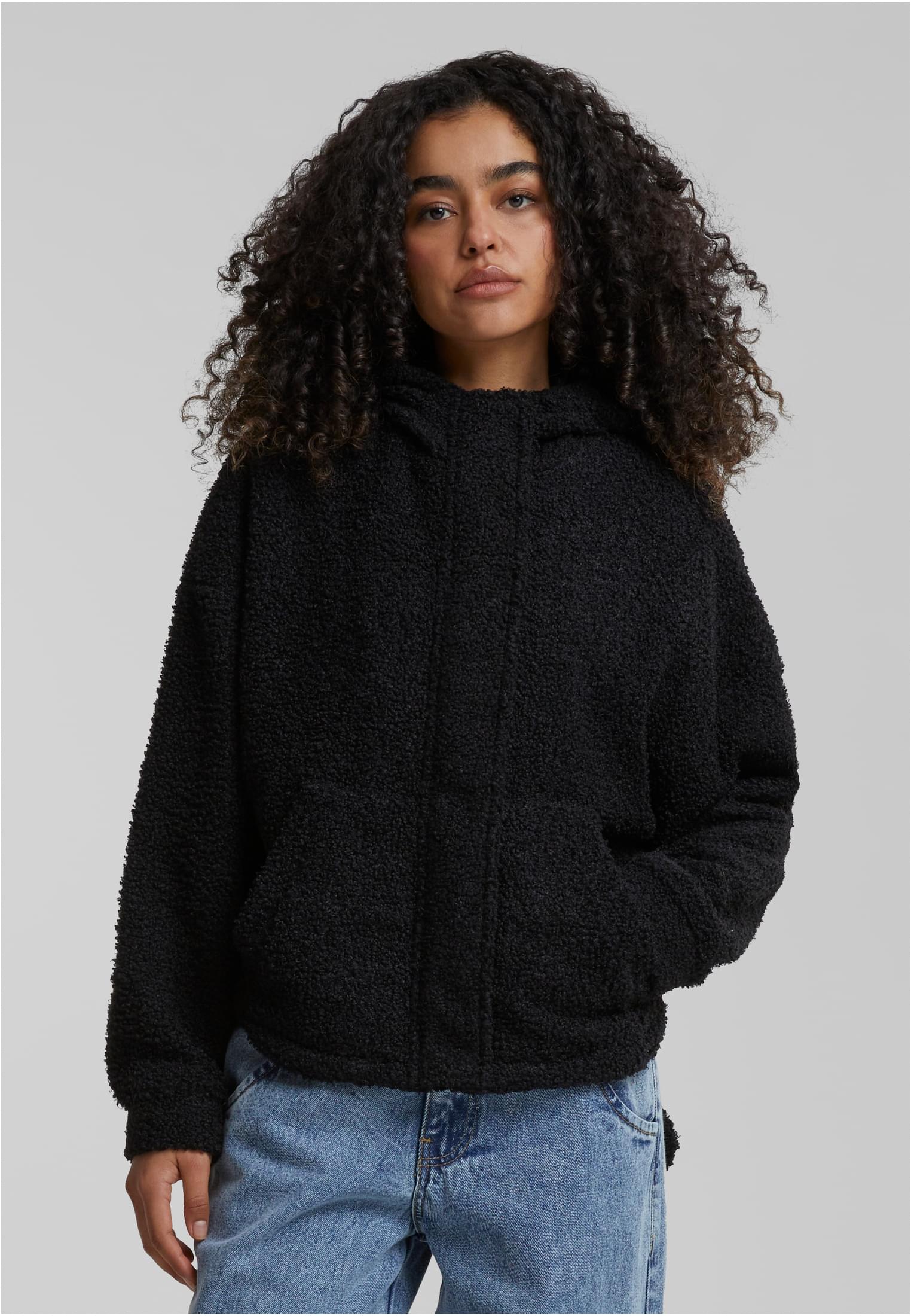 Ladies Short Sherpa Jacket | black